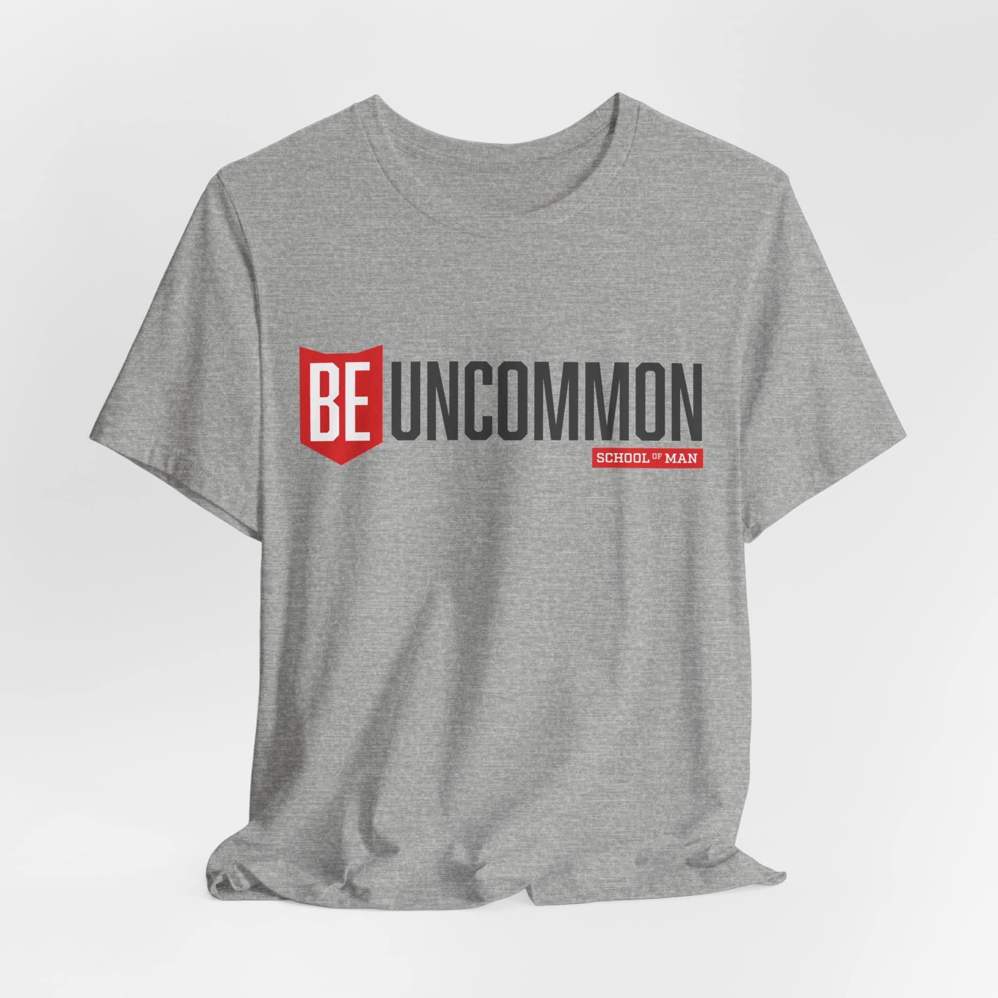 Be Uncommon graphic Tee | Motivational typography shirt, Red shield logo - Image 50