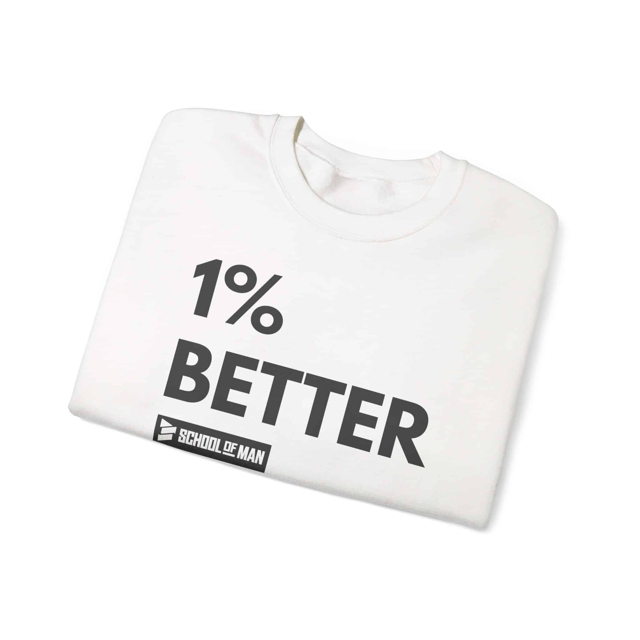 1% Better Crewneck Sweatshirt – Motivational Fitness Pullover - Image 3