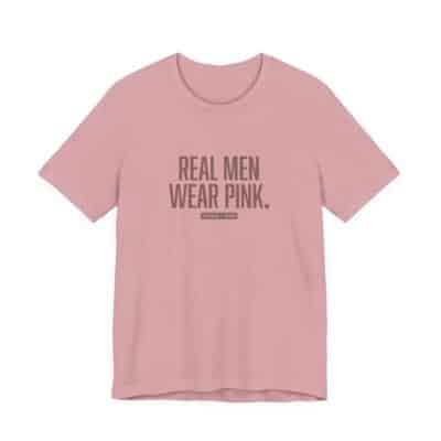 Real Men Wear Pink T-Shirt | Pink Graphic Tee, Typographic Slogan