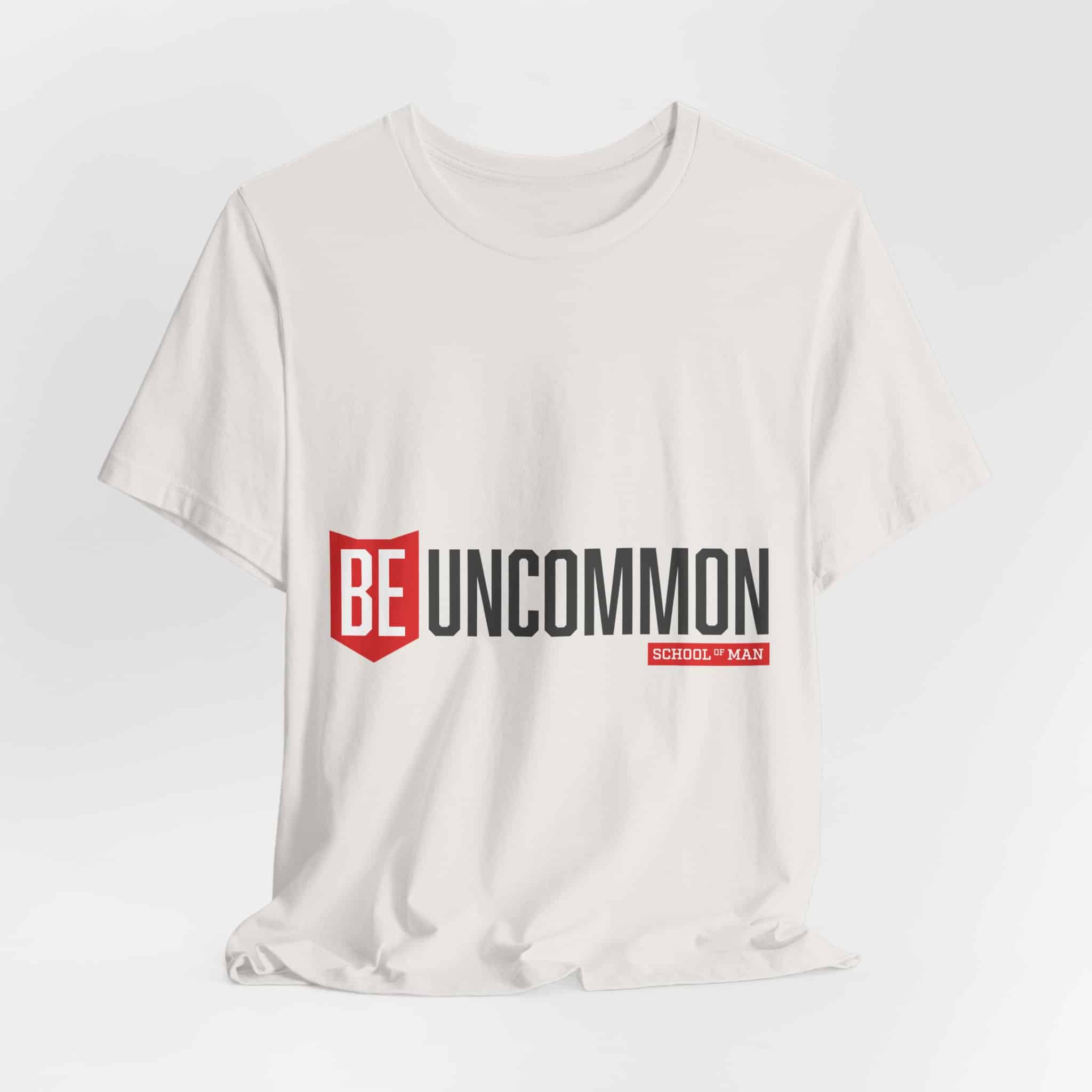 Be Uncommon graphic Tee | Motivational typography shirt, Red shield logo - Image 30