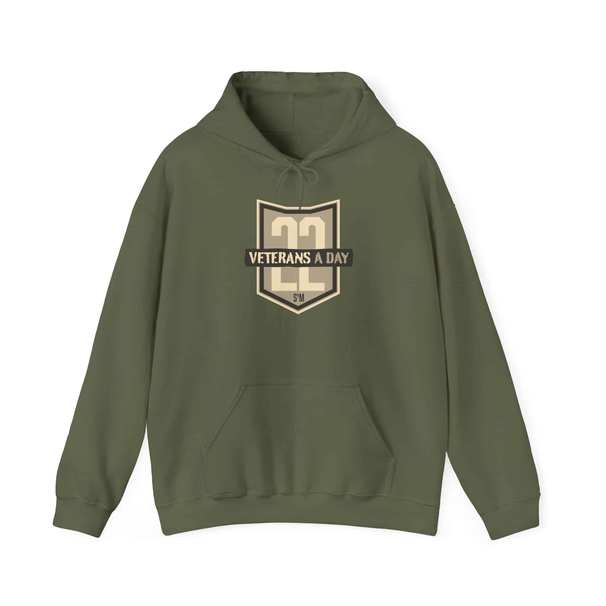 Veterans A Day Shield Hoodie — '22' Military Tribute Pullover with Inspirational Back Quote - Image 11