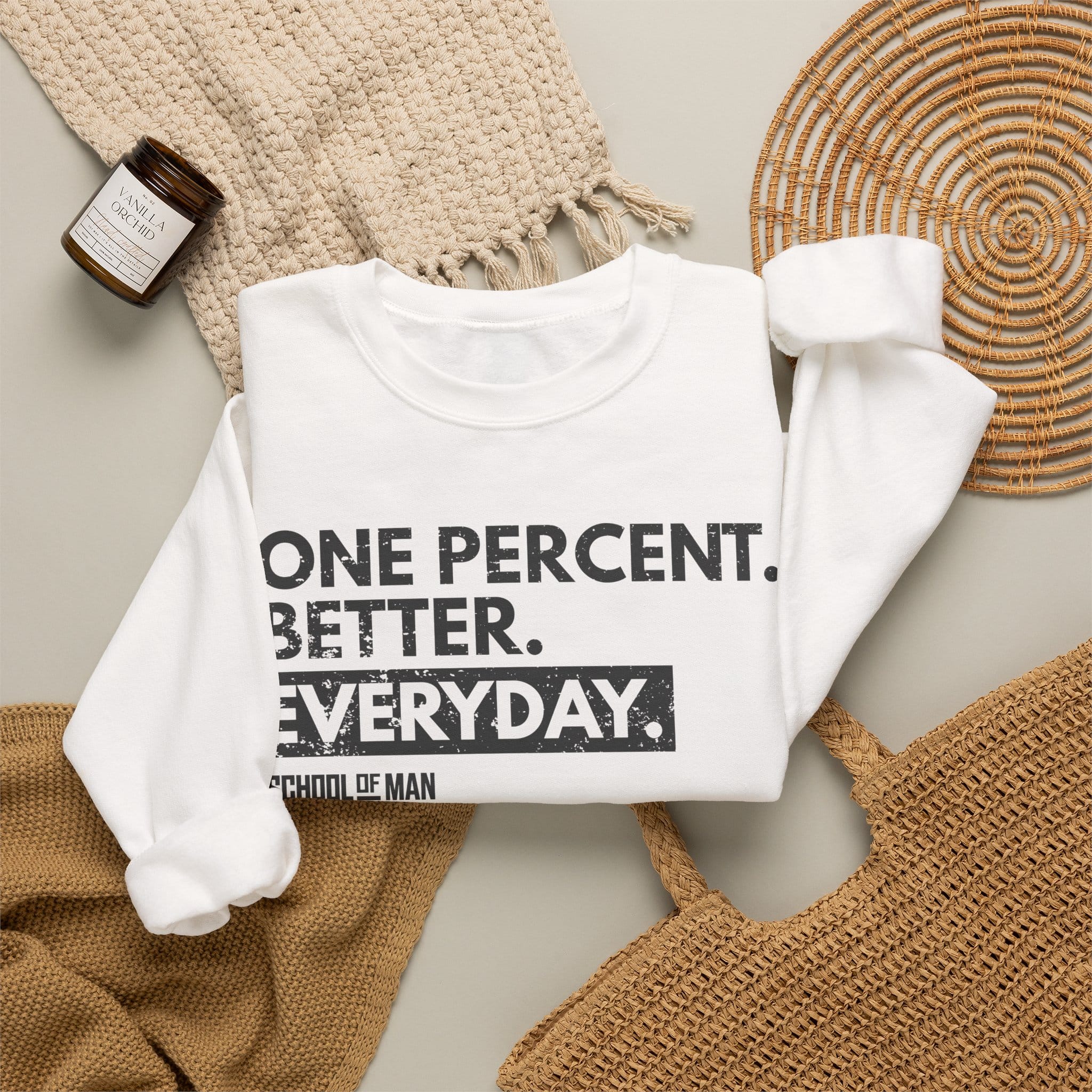 Motivational Crewneck Sweatshirt — "One Percent. Better. Everyday." - Image 4