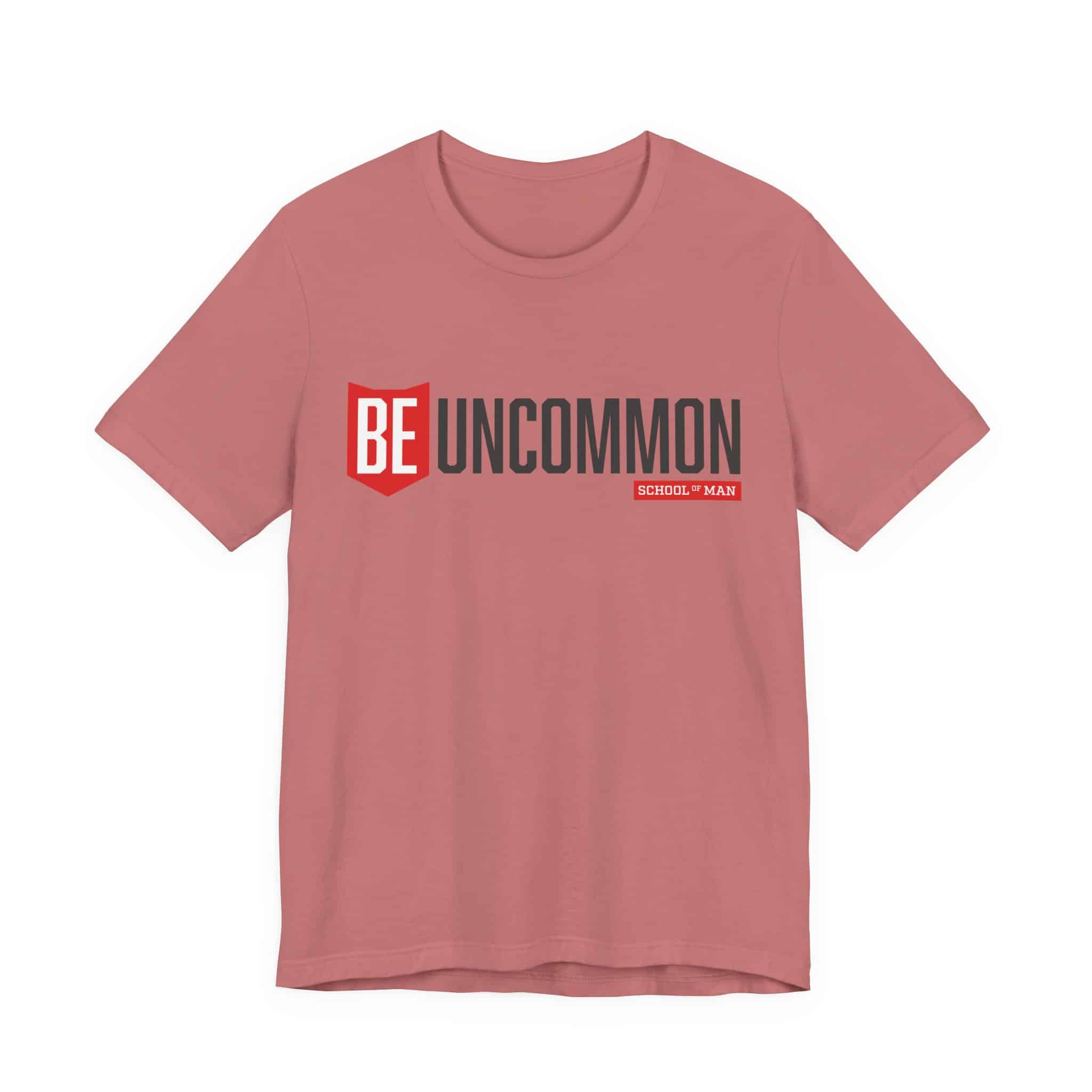 Be Uncommon graphic Tee | Motivational typography shirt, Red shield logo - Image 7