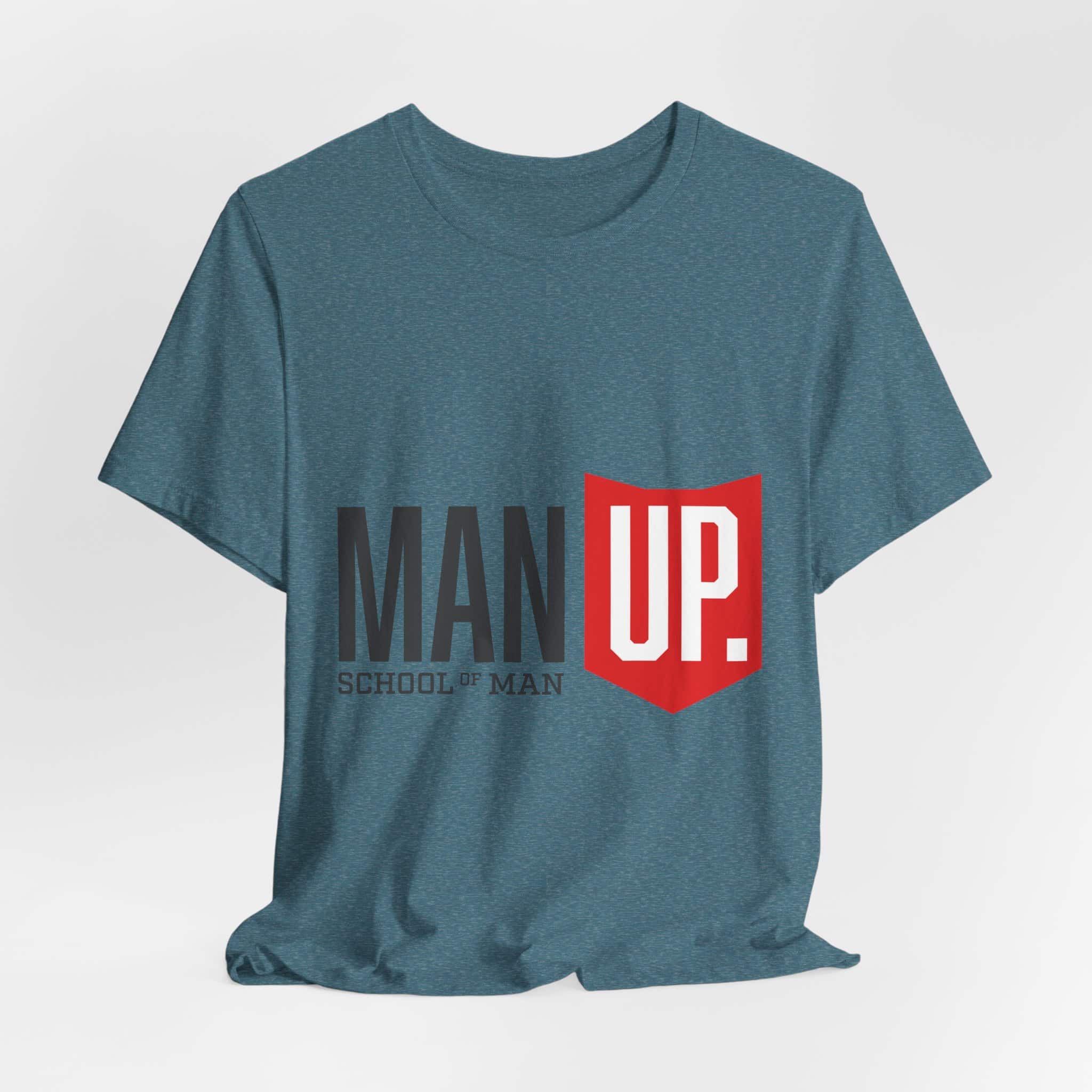Man Up Shield logo T-Shirt | School of Man graphic tee - Image 51