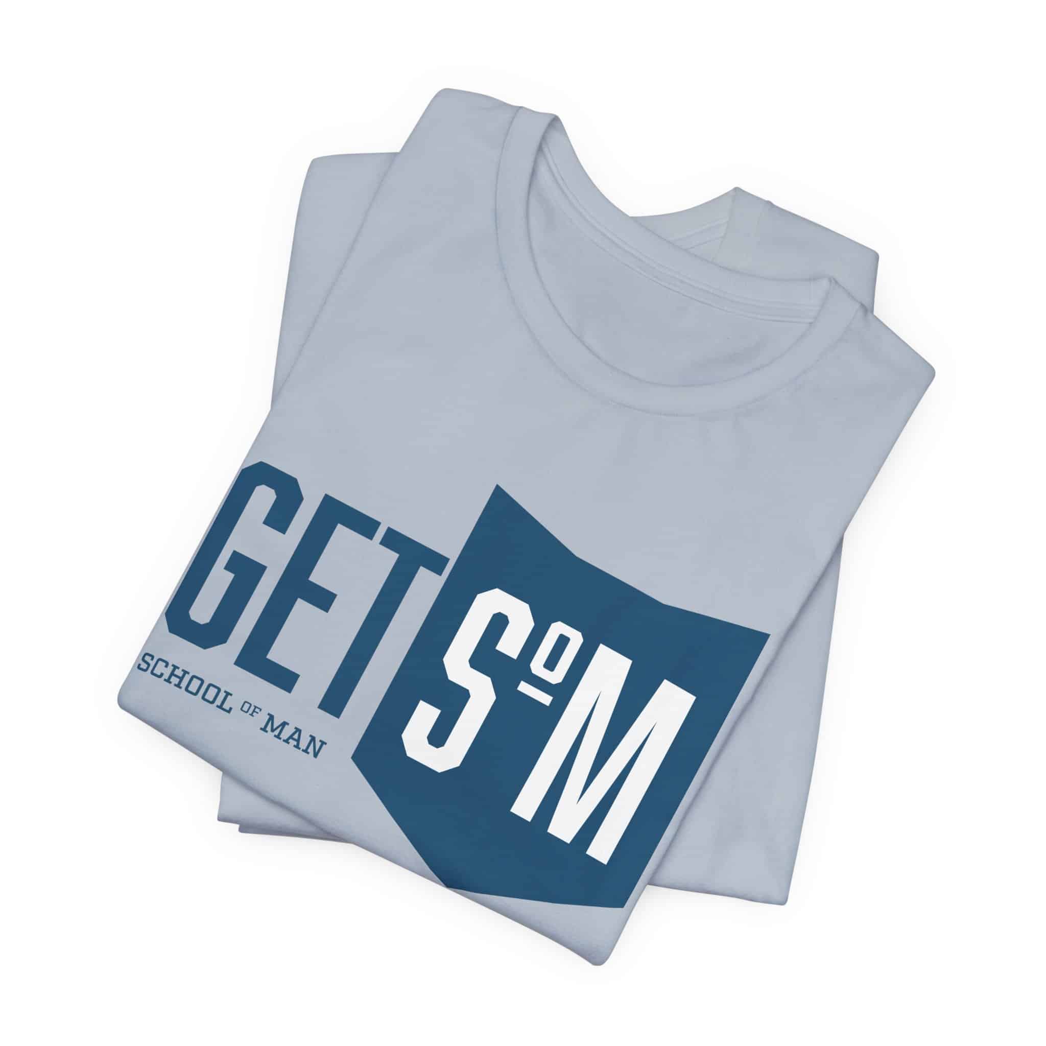 Get Some Shield logo T-Shirt | Retro Typographic School Man Tee - Image 31