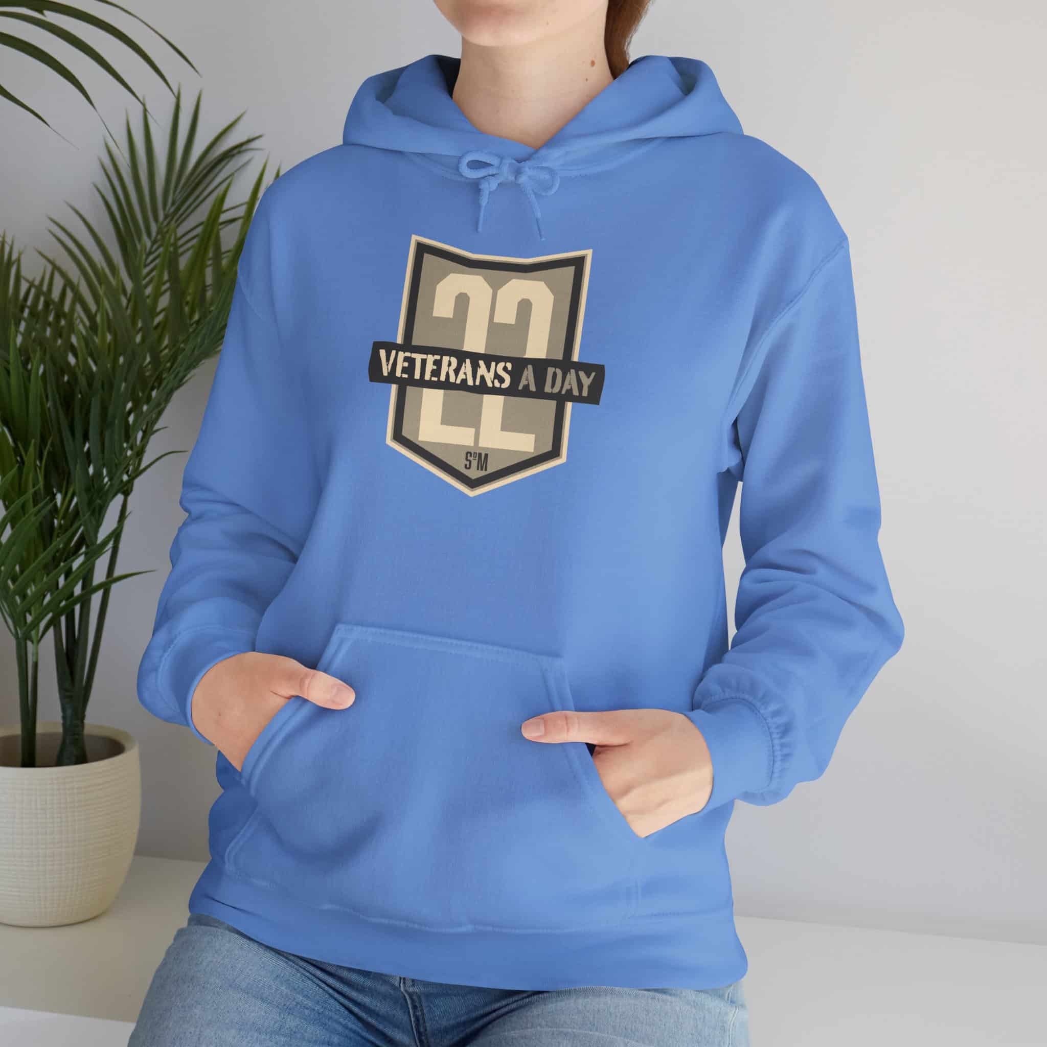 Veterans A Day Shield Hoodie — '22' Military Tribute Pullover with Inspirational Back Quote - Image 20