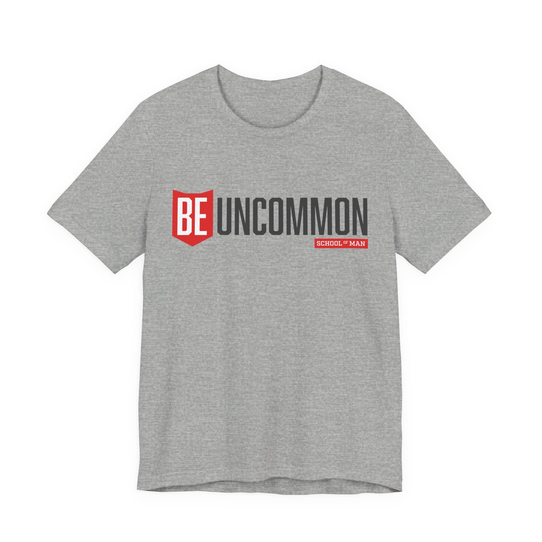 Be Uncommon graphic Tee | Motivational typography shirt, Red shield logo - Image 47
