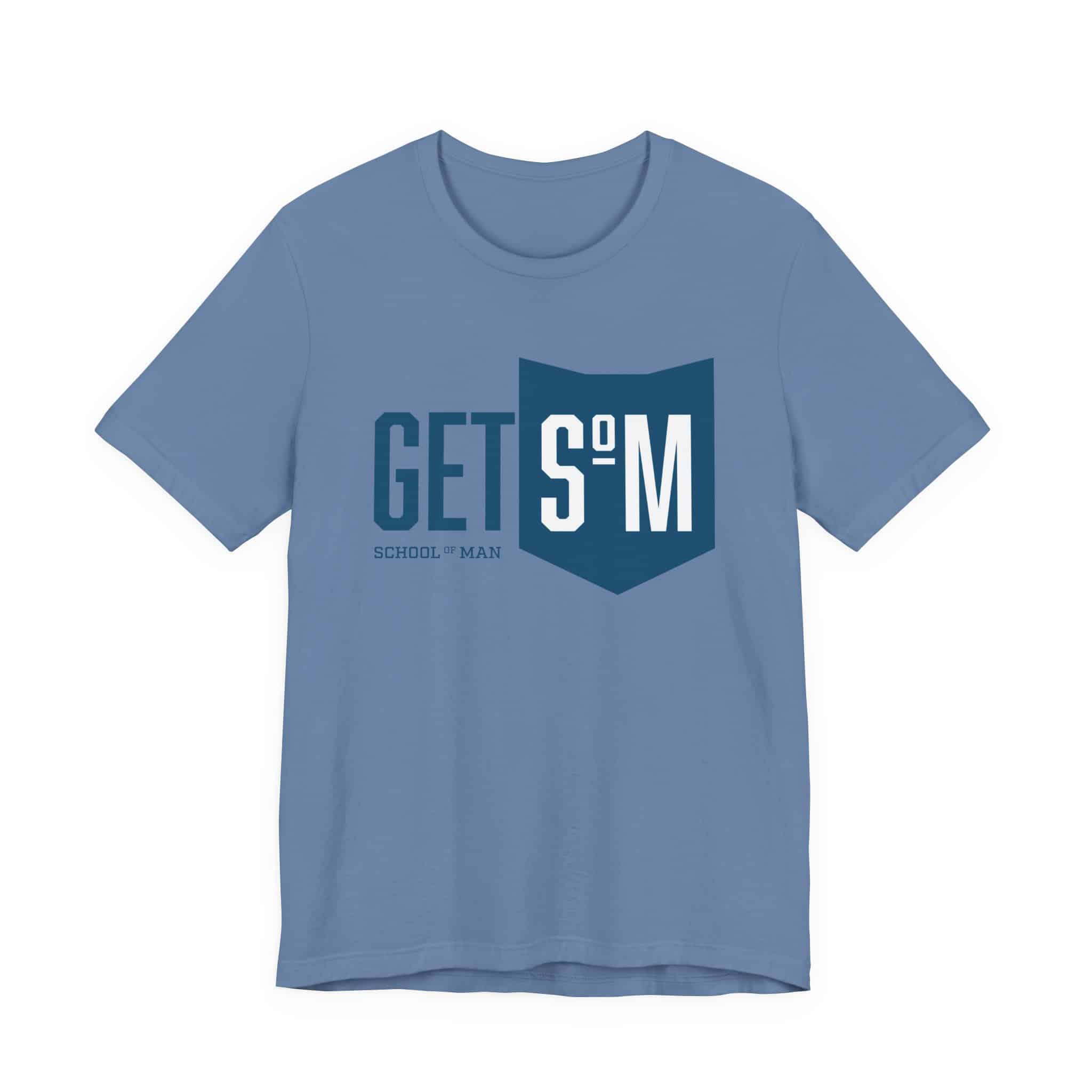 Get Some Shield logo T-Shirt | Retro Typographic School Man Tee - Image 45