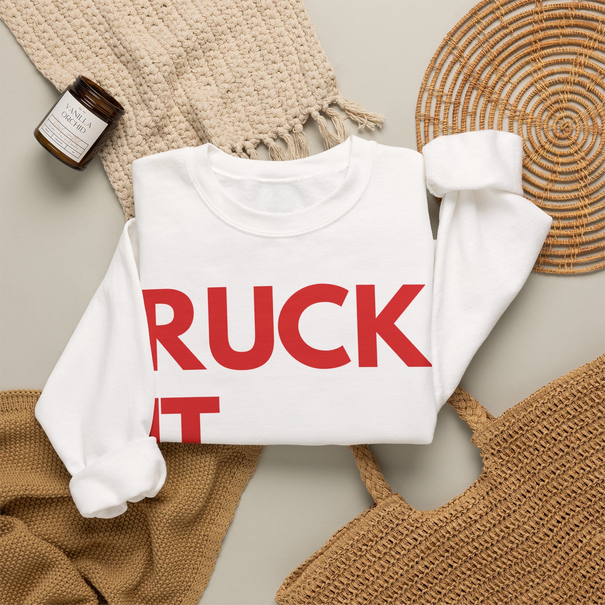 Ruck It Crewneck Sweatshirt — "Ruck It" Bold Red Graphic - Image 4