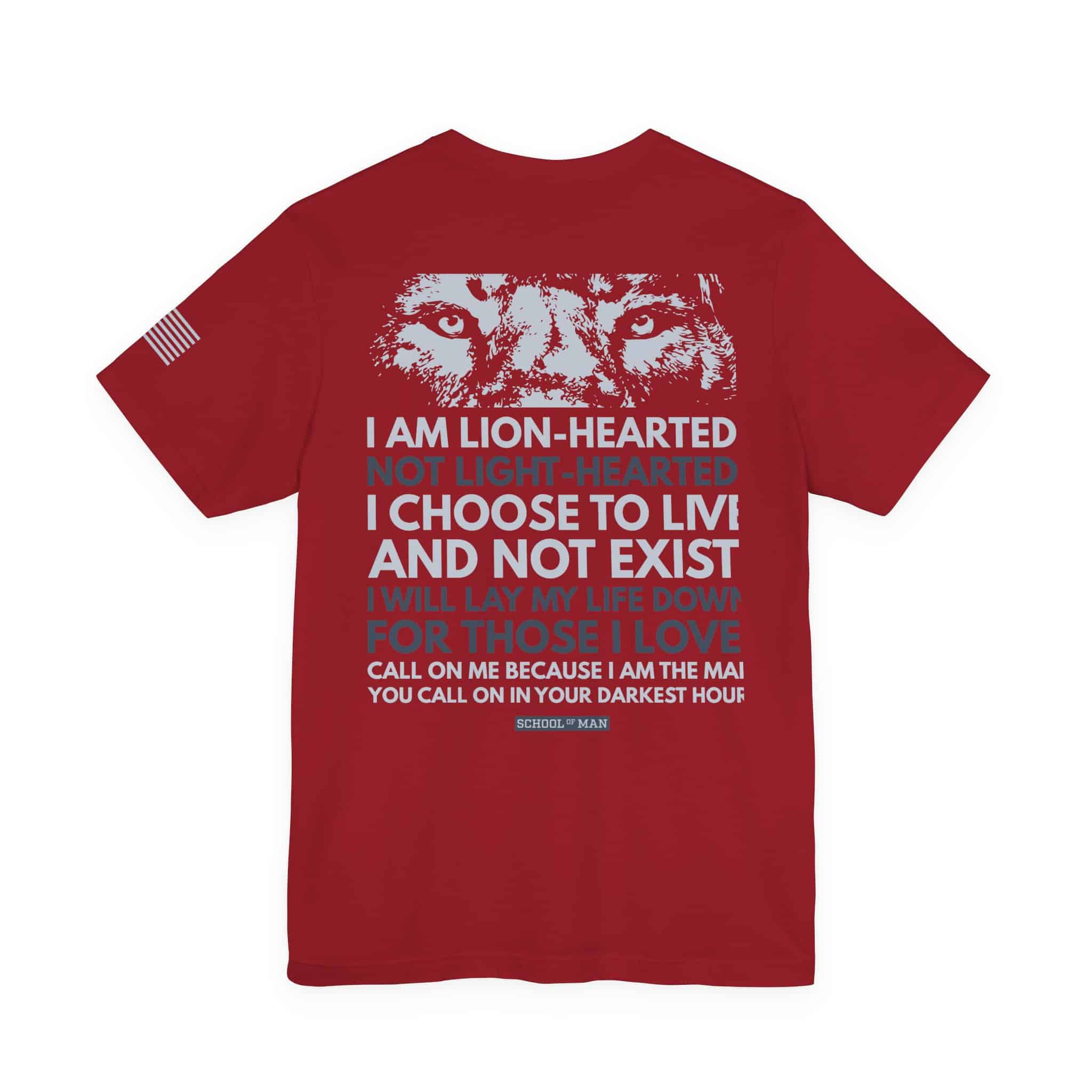 Lion-Hearted Typography Tee | I Am Lion-Hearted Inspirational T-Shirt - Image 50