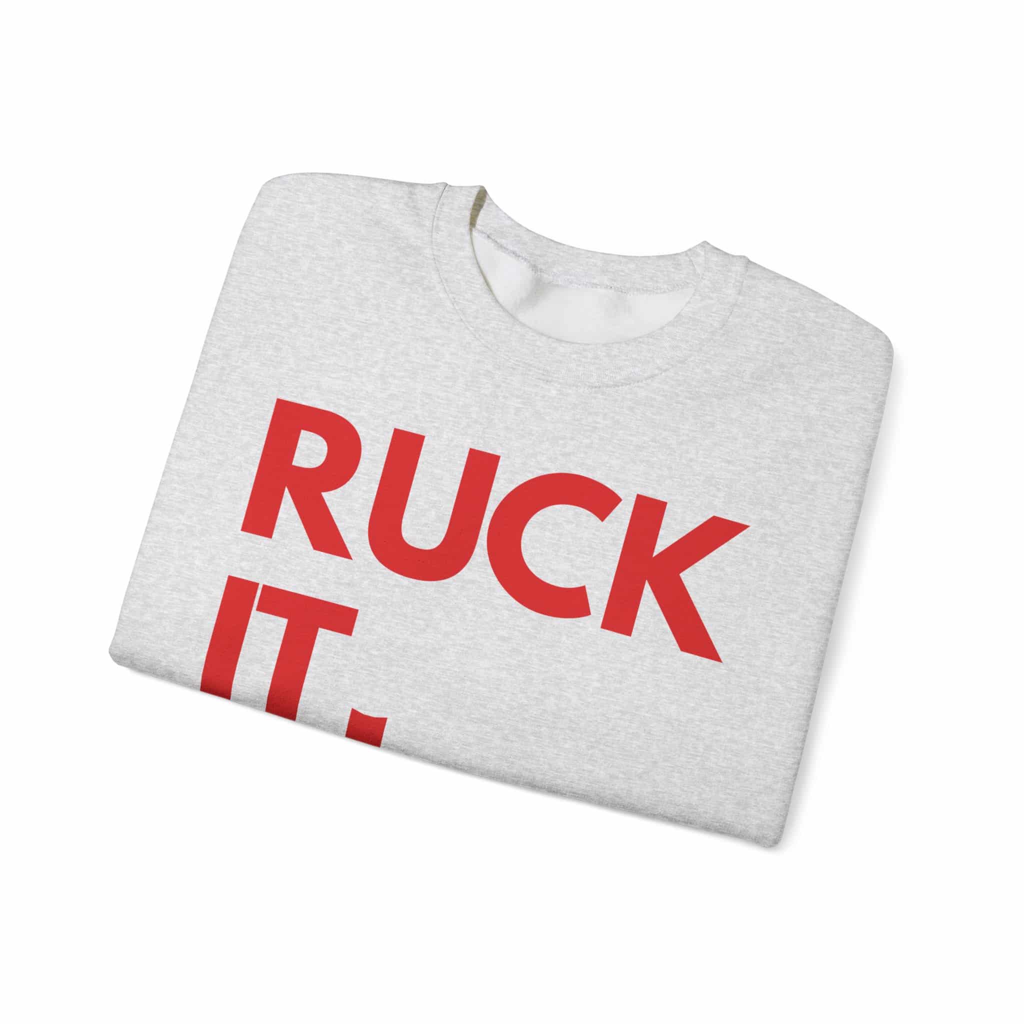 Ruck It Crewneck Sweatshirt — "Ruck It" Bold Red Graphic - Image 9