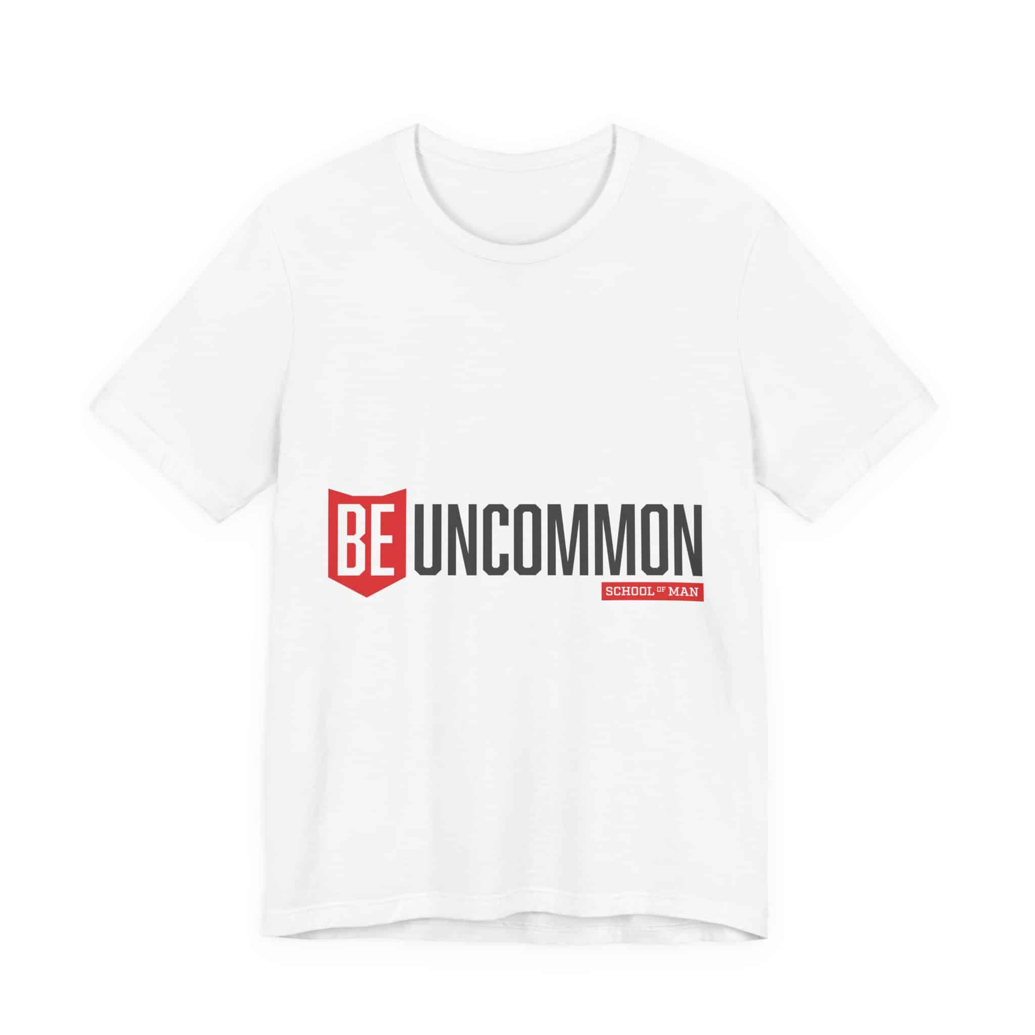Be Uncommon graphic Tee | Motivational typography shirt, Red shield logo