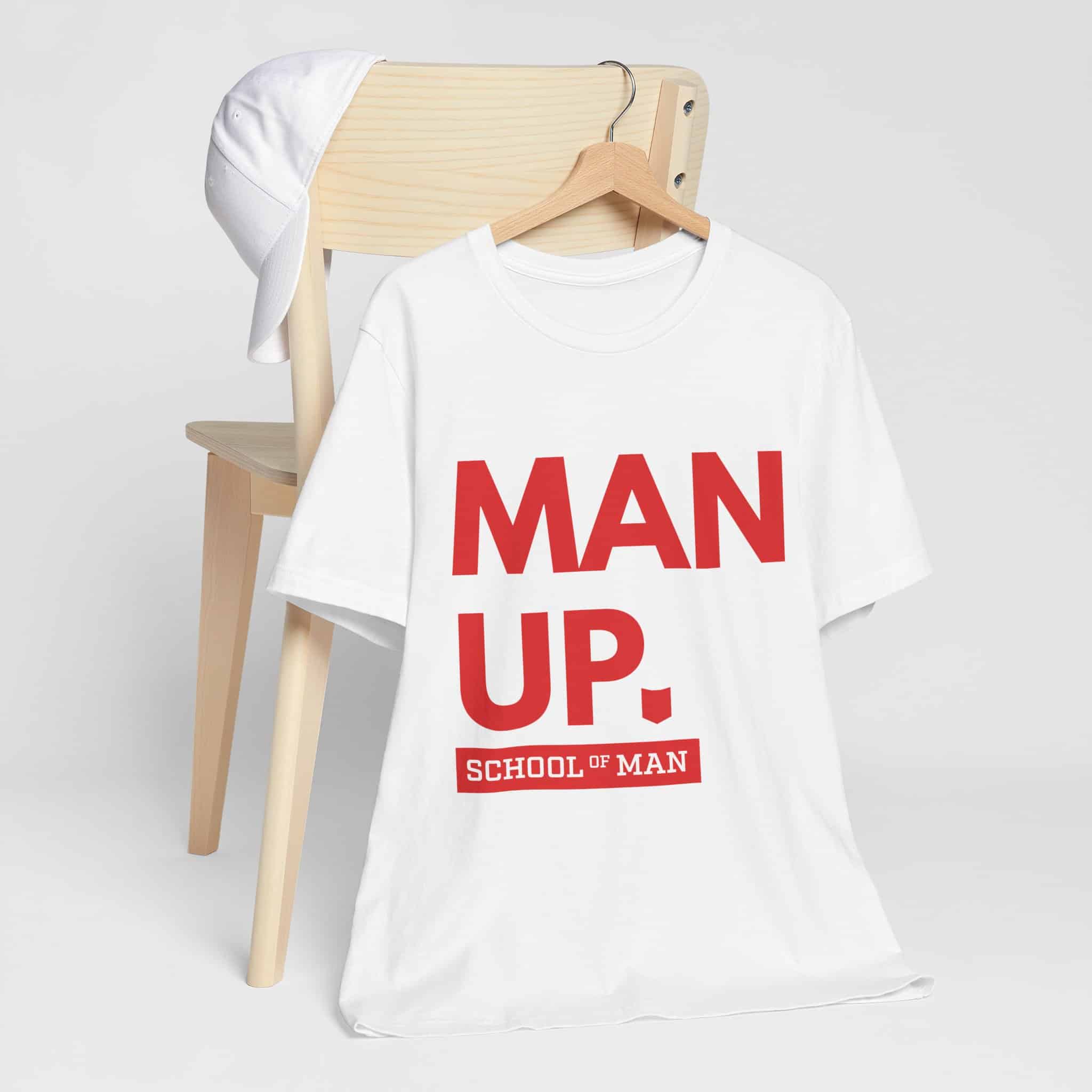 Man Up School of Man Tee | Masculine Typography Shirt - Image 3