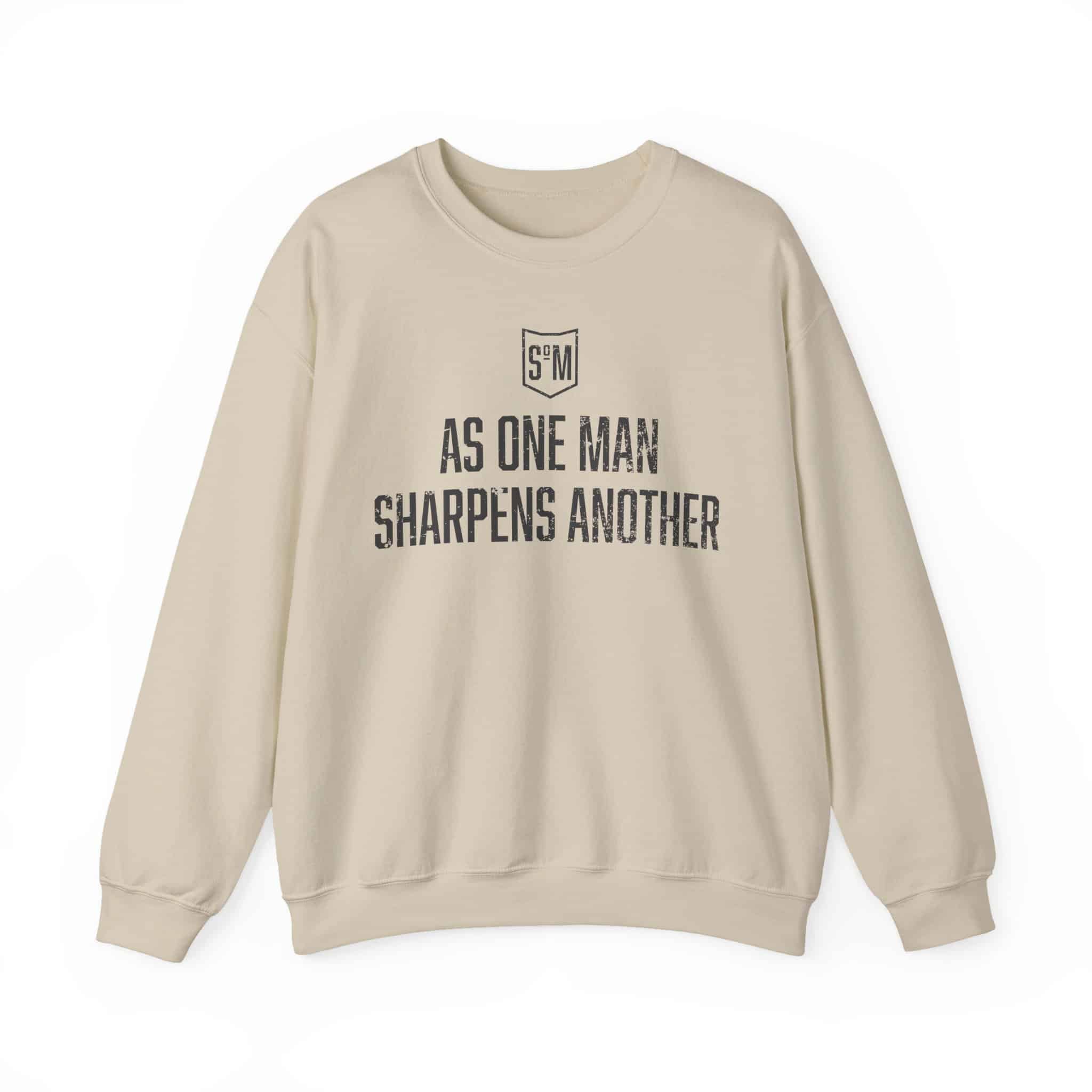 Crewneck Sweatshirt — “As One Man Sharpens Another” Minimal Christian Inspirational Crew - Image 13