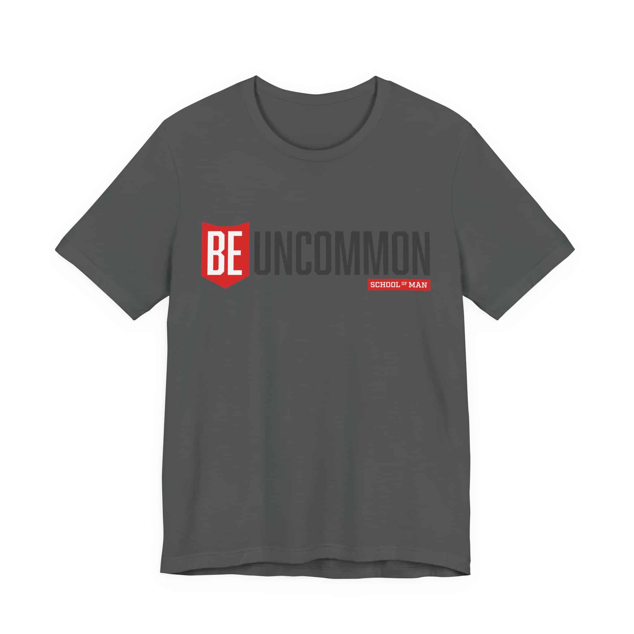 Be Uncommon graphic Tee | Motivational typography shirt, Red shield logo - Image 51