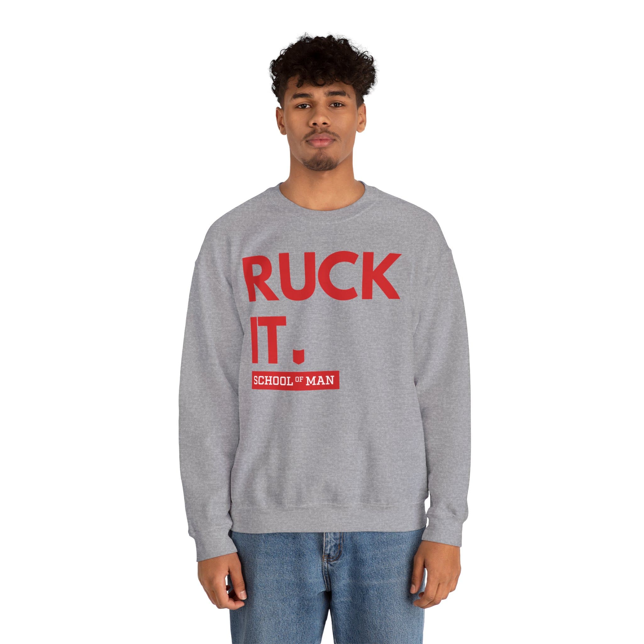 Ruck It Crewneck Sweatshirt — "Ruck It" Bold Red Graphic - Image 29