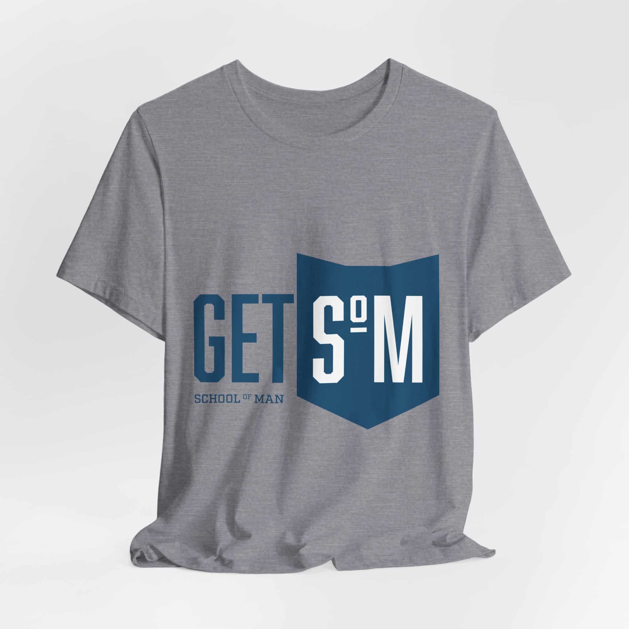 Get Some Shield logo T-Shirt | Retro Typographic School Man Tee - Image 44