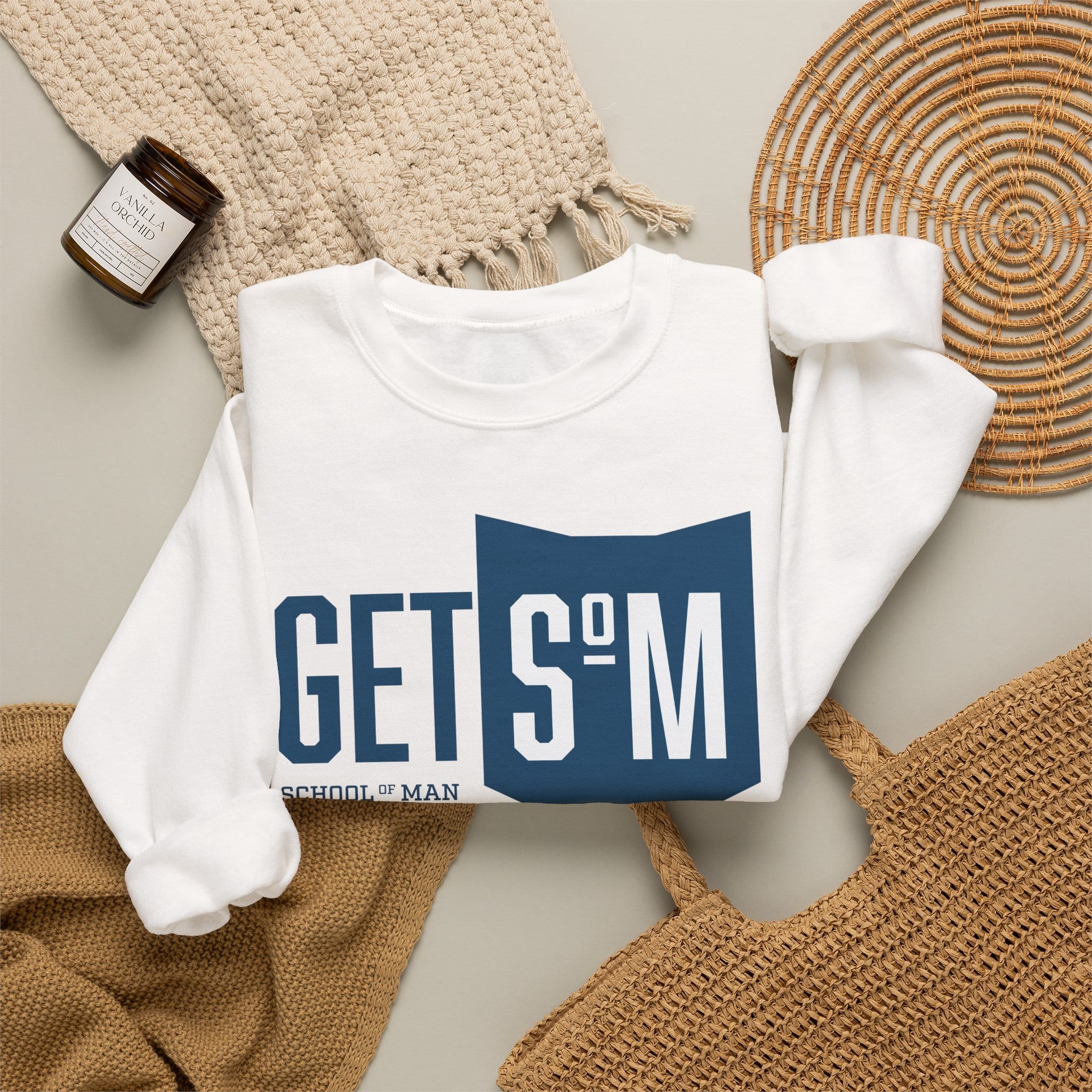 Get S&M Shield Crewneck Sweatshirt — School of Man Graphic Pullover - Image 4