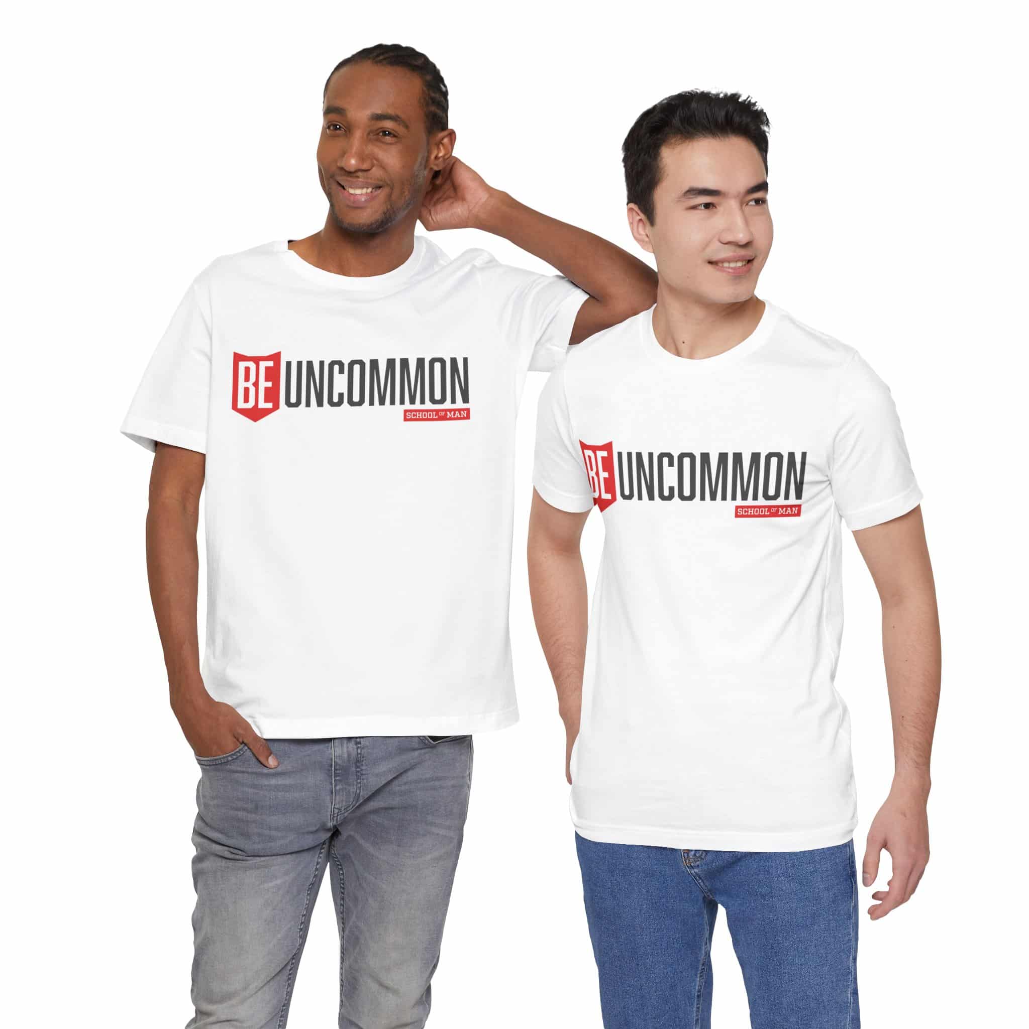Be Uncommon graphic Tee | Motivational typography shirt, Red shield logo - Image 4