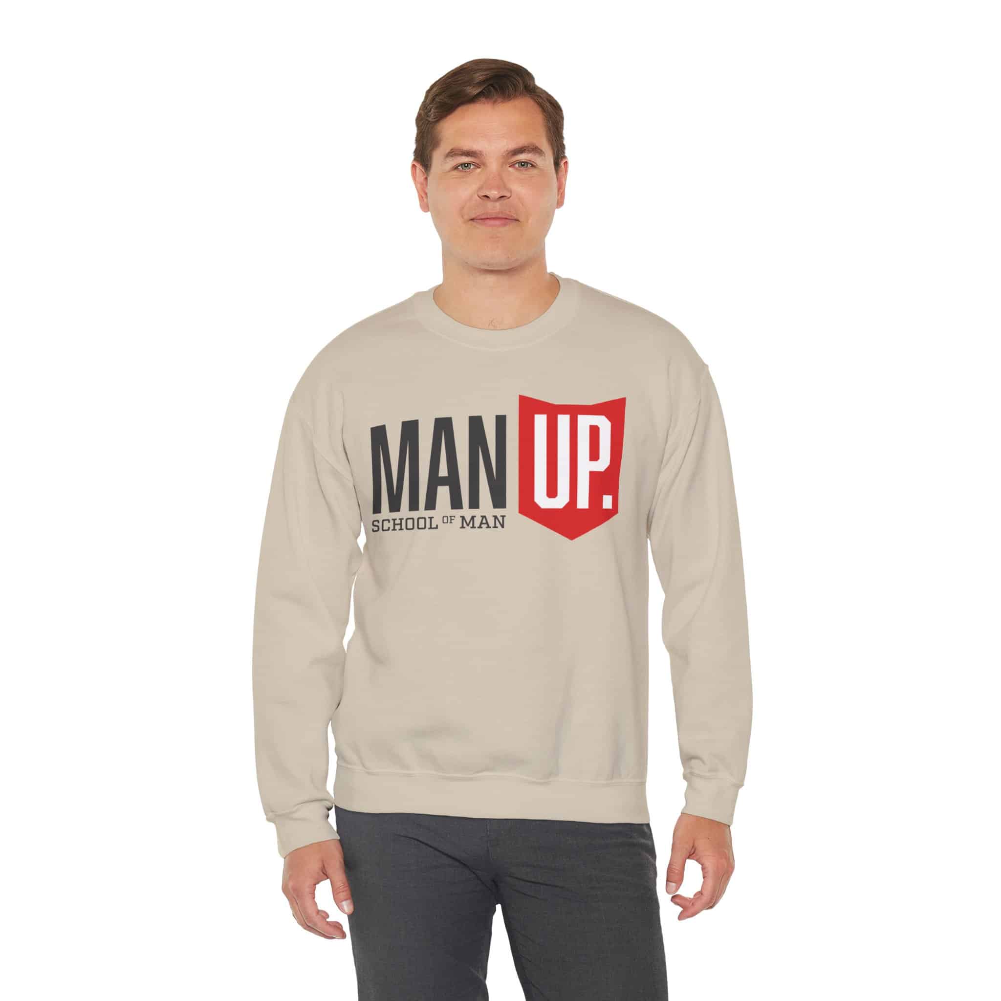 Man Up Crewneck Sweatshirt – 'Man Up' Motivational Graphic Crew - Image 18