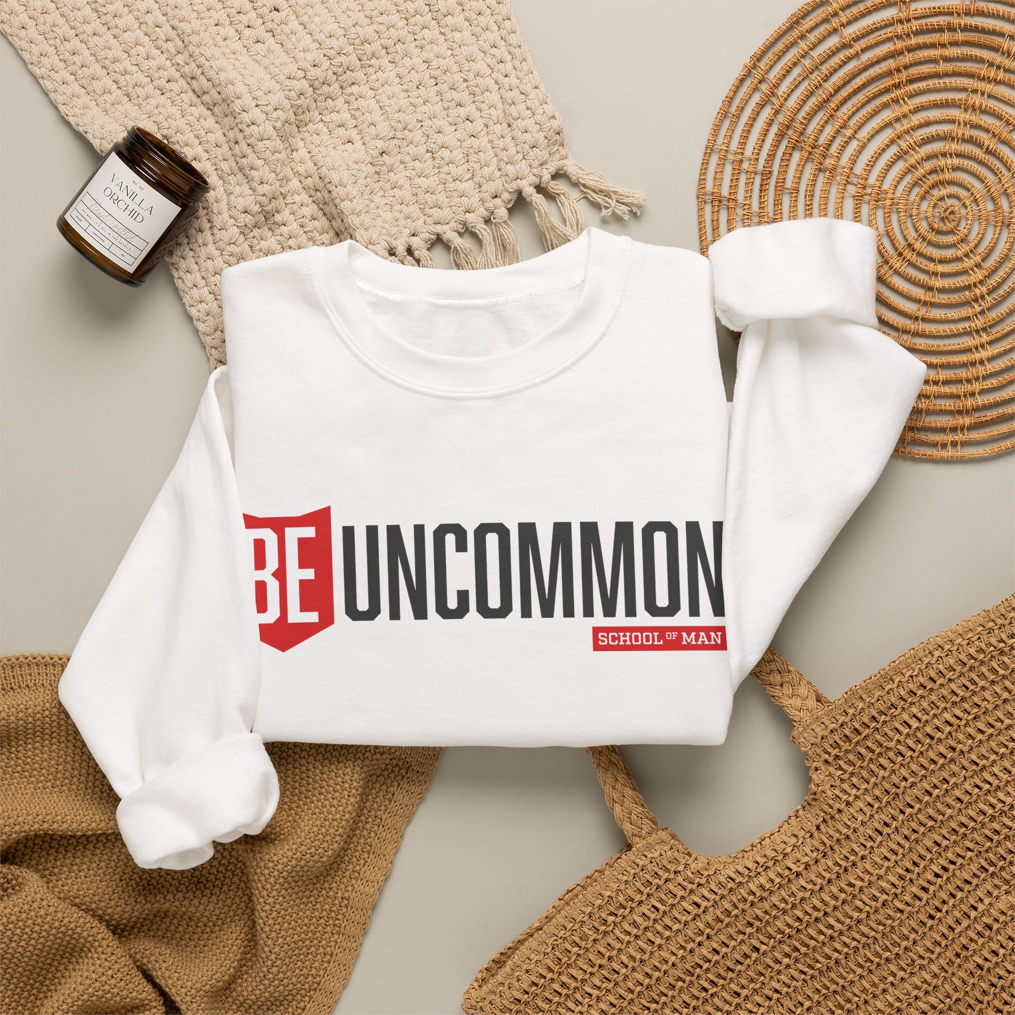 Be Uncommon Crewneck Sweatshirt – Motivational Graphic Sweatshirt - Image 4