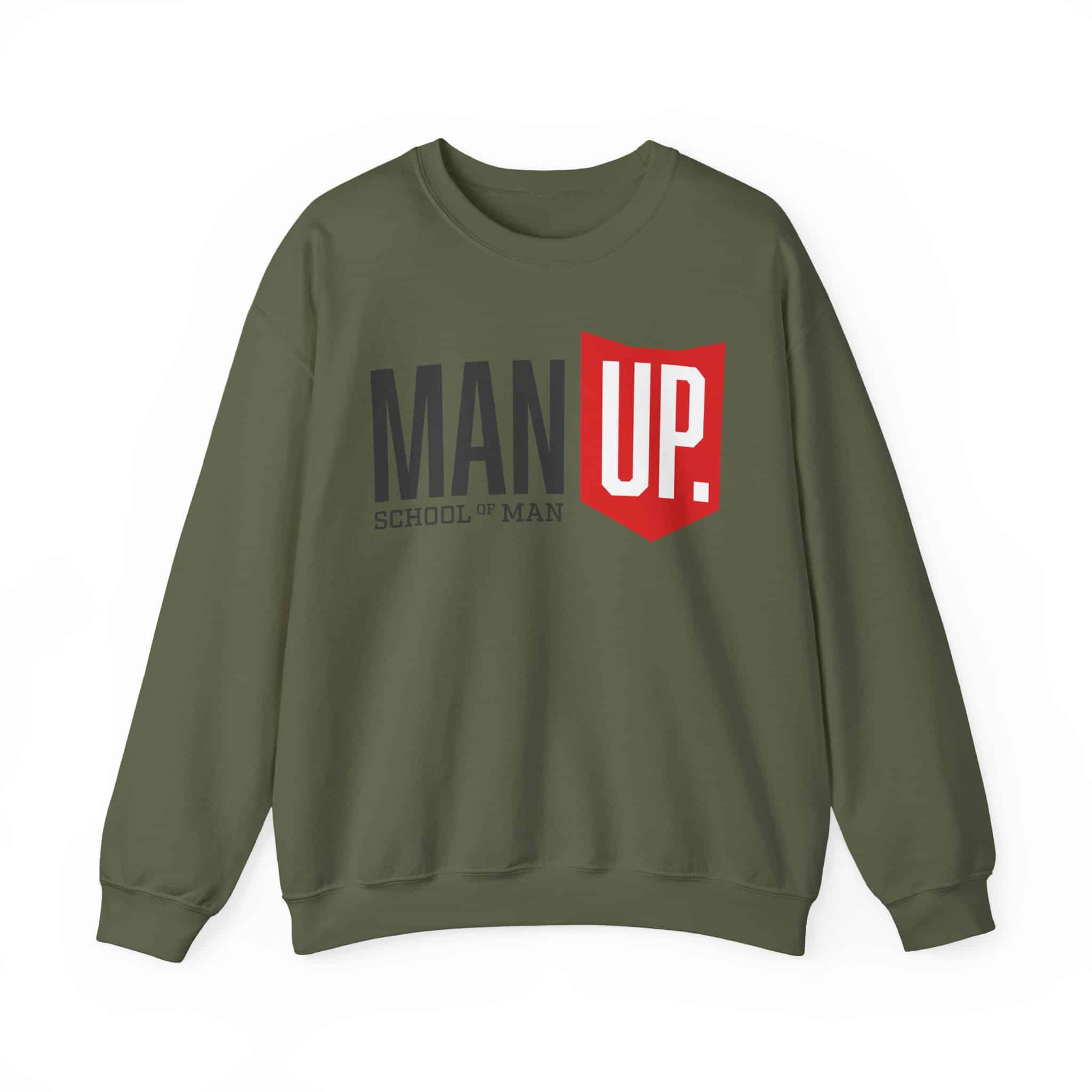 Man Up Crewneck Sweatshirt – 'Man Up' Motivational Graphic Crew - Image 19