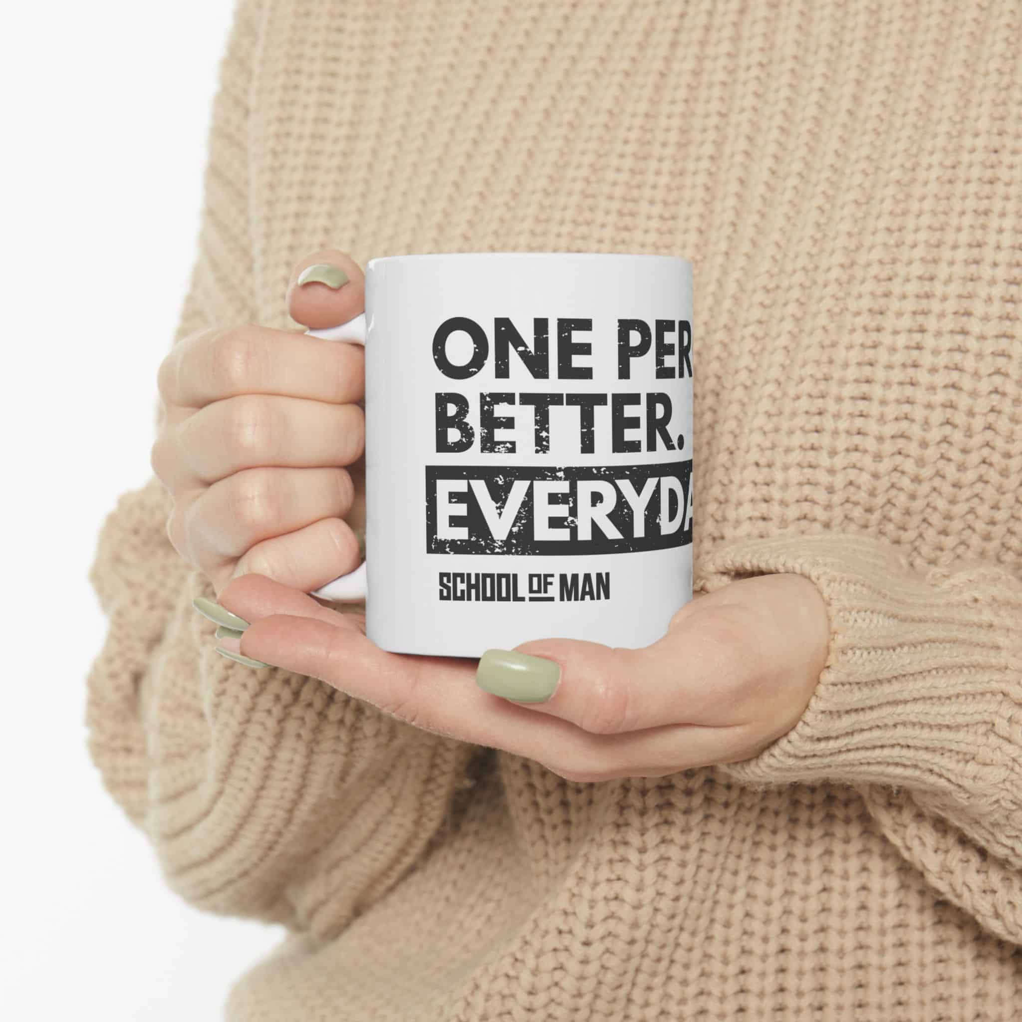 Motivational Coffee Mug - "One Percent Better. Everyday." Ceramic Mug (11oz, 15oz) - Image 5