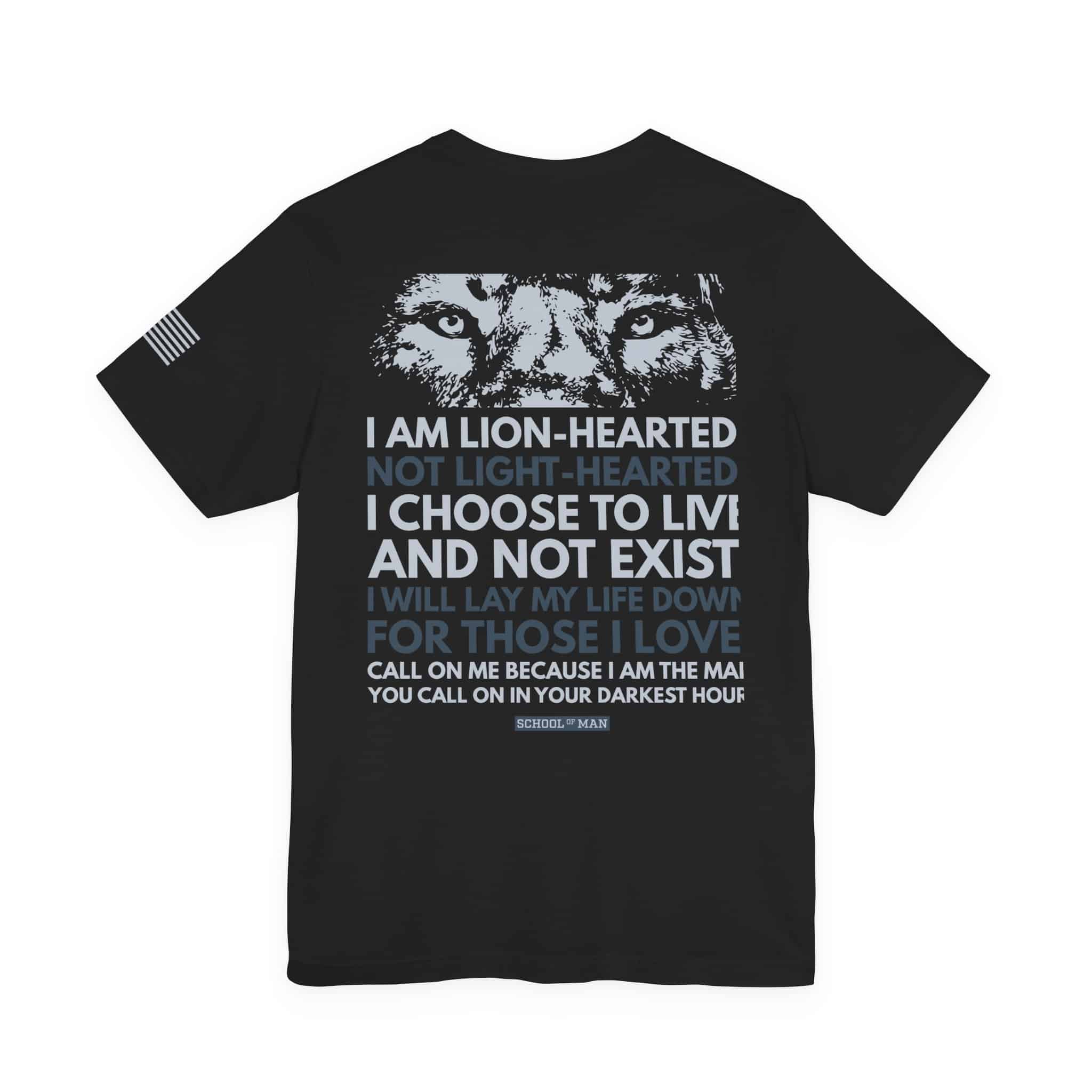 Lion-Hearted Typography Tee | I Am Lion-Hearted Inspirational T-Shirt - Image 14