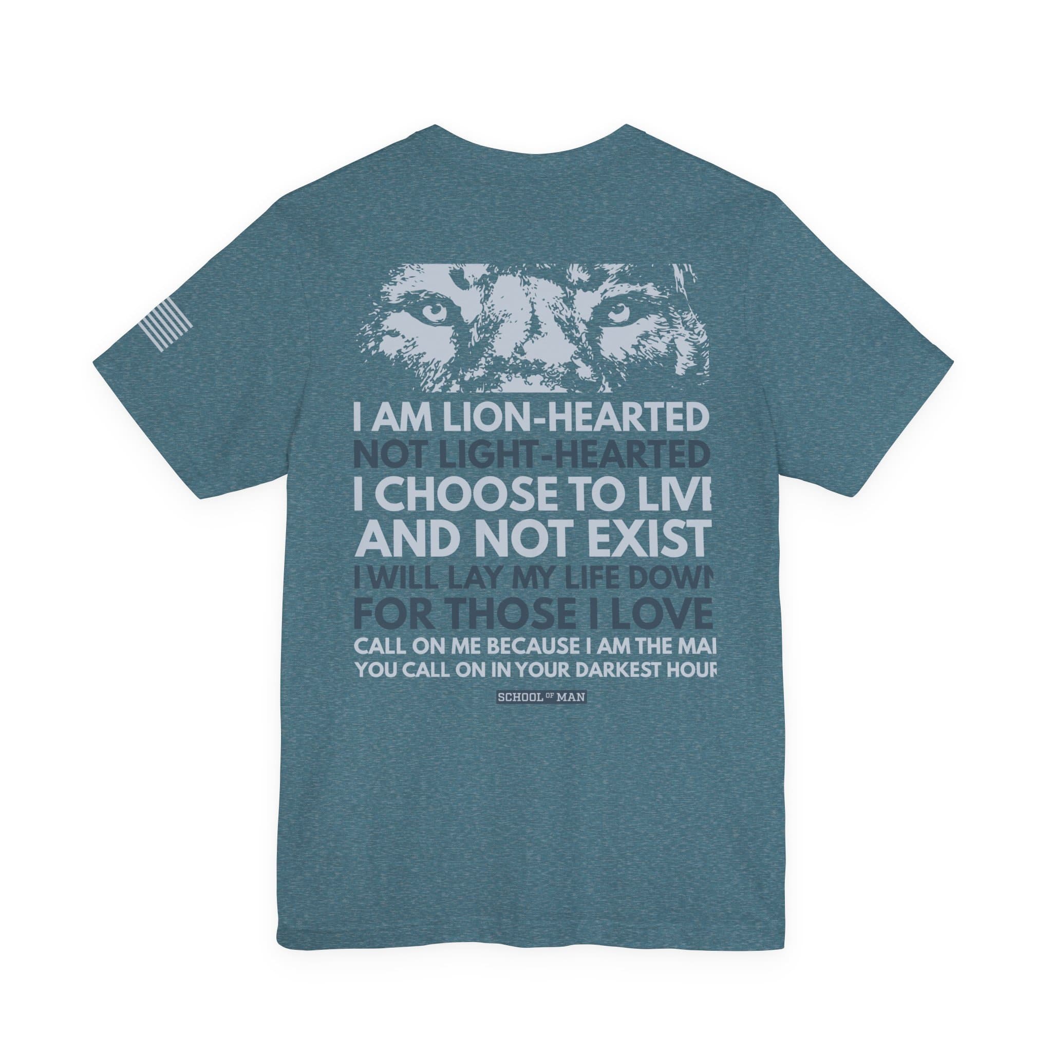 Lion-Hearted Typography Tee | I Am Lion-Hearted Inspirational T-Shirt - Image 38