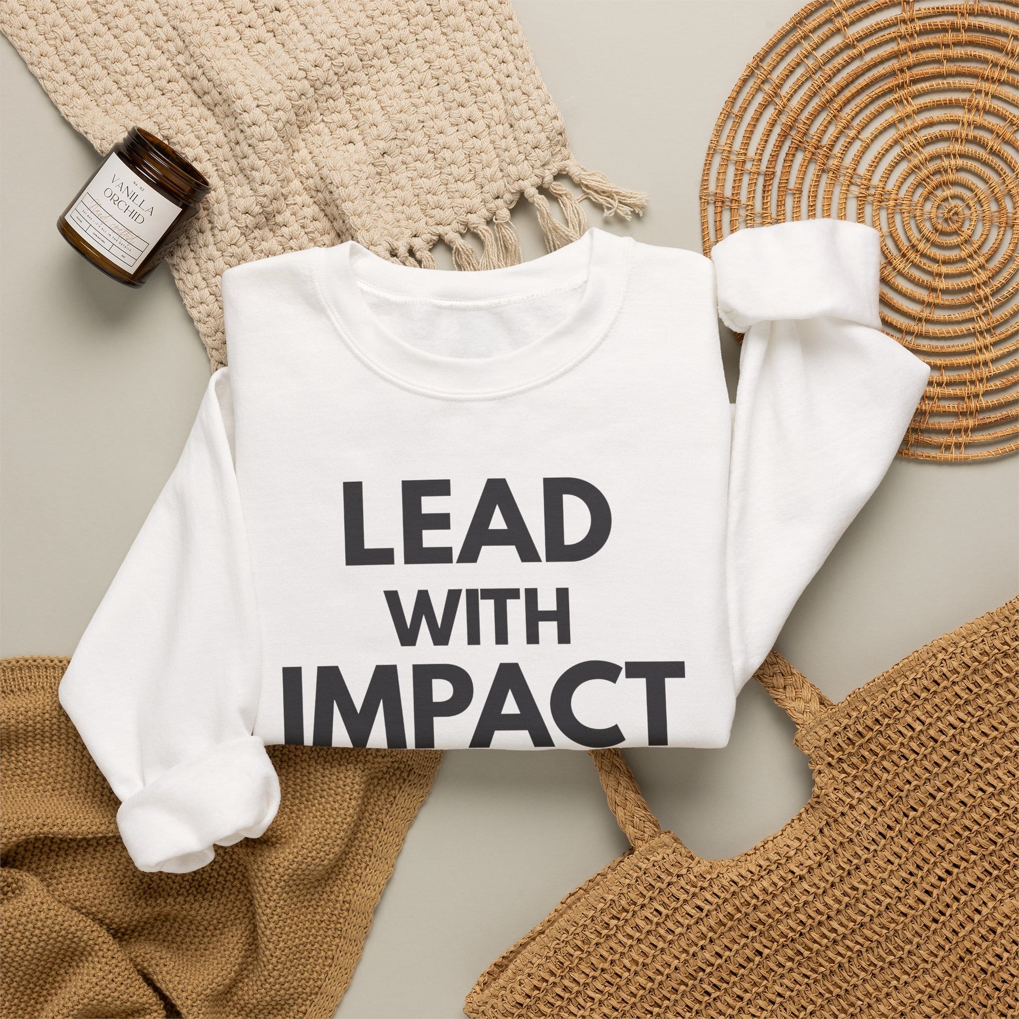 Lead With Impact Crewneck Sweatshirt — Inspirational Leadership Pullover - Image 4
