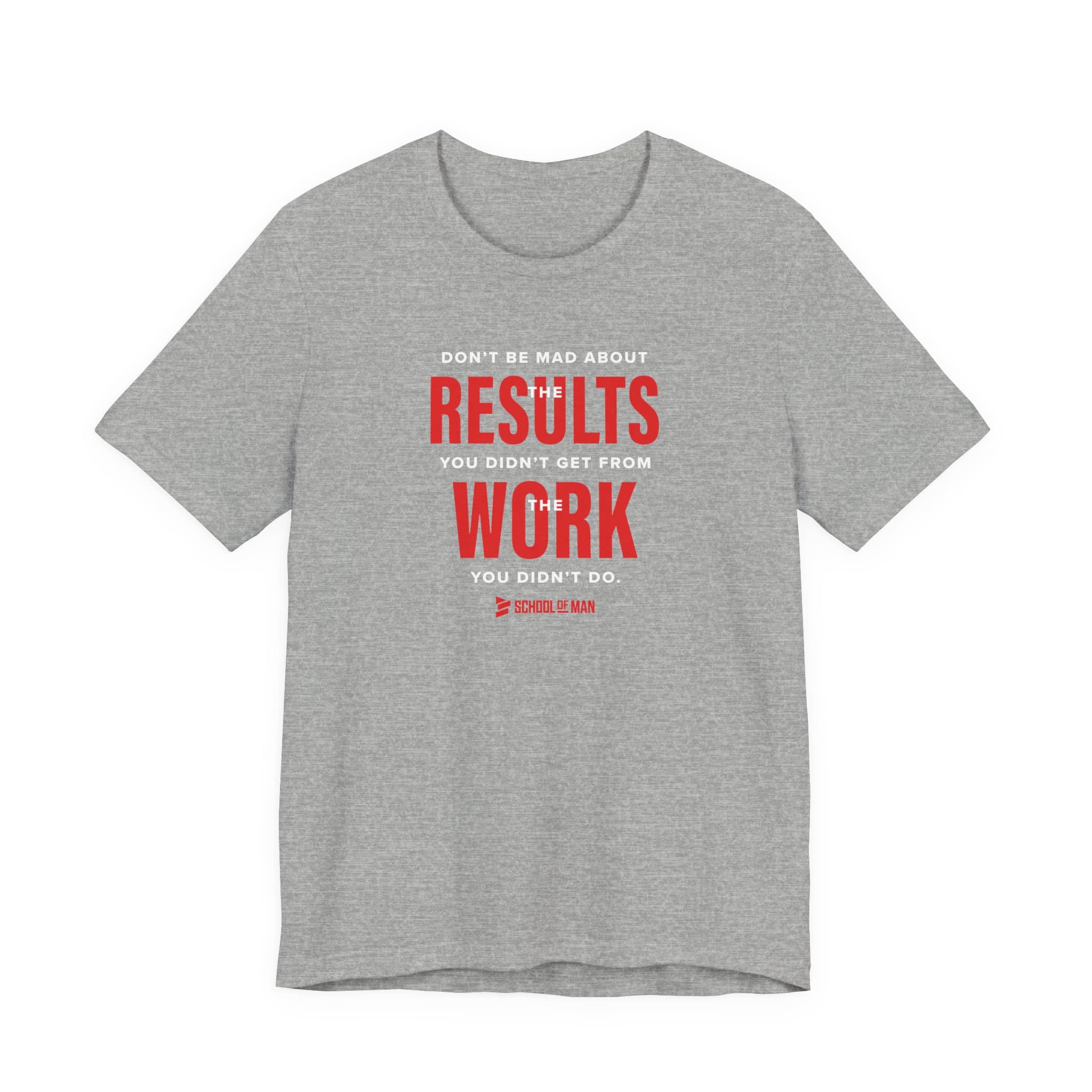 Results Work T-Shirt | Motivational Text Tee | School of Man Logo - Image 41