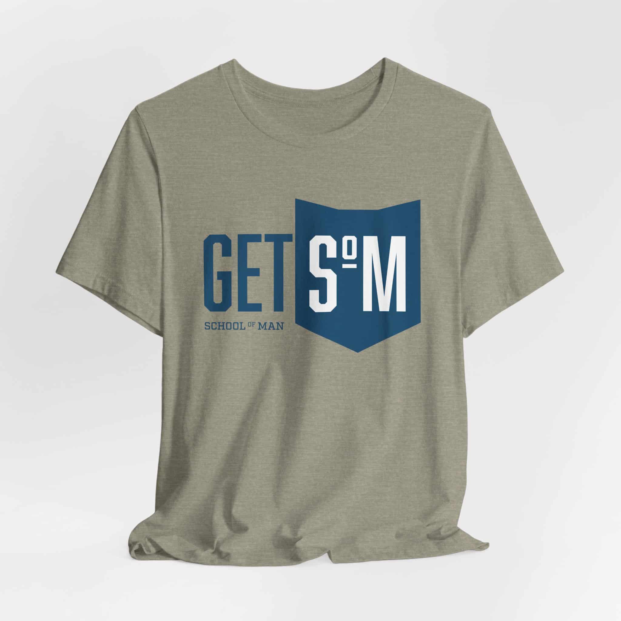 Get Some Shield logo T-Shirt | Retro Typographic School Man Tee - Image 24