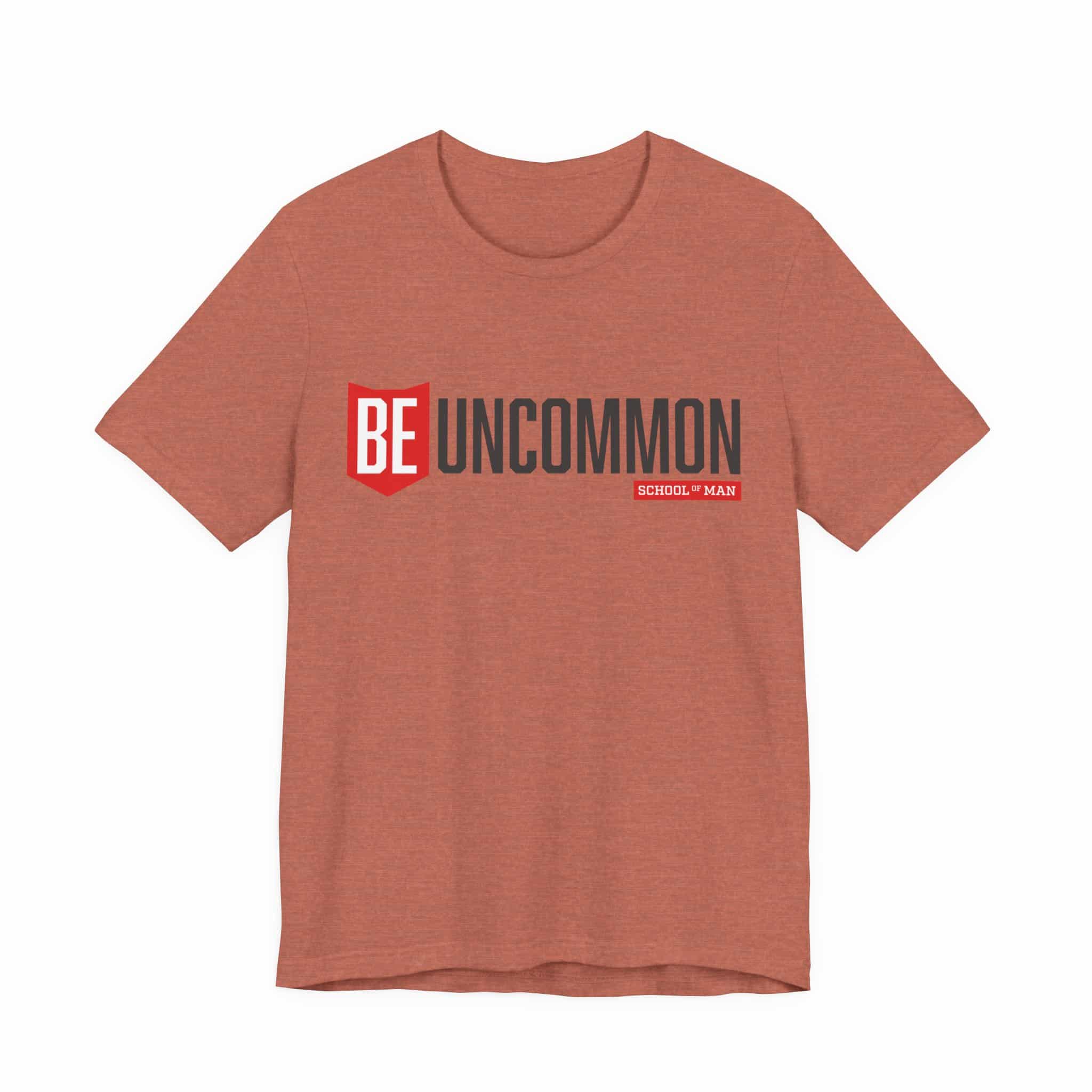 Be Uncommon graphic Tee | Motivational typography shirt, Red shield logo - Image 19