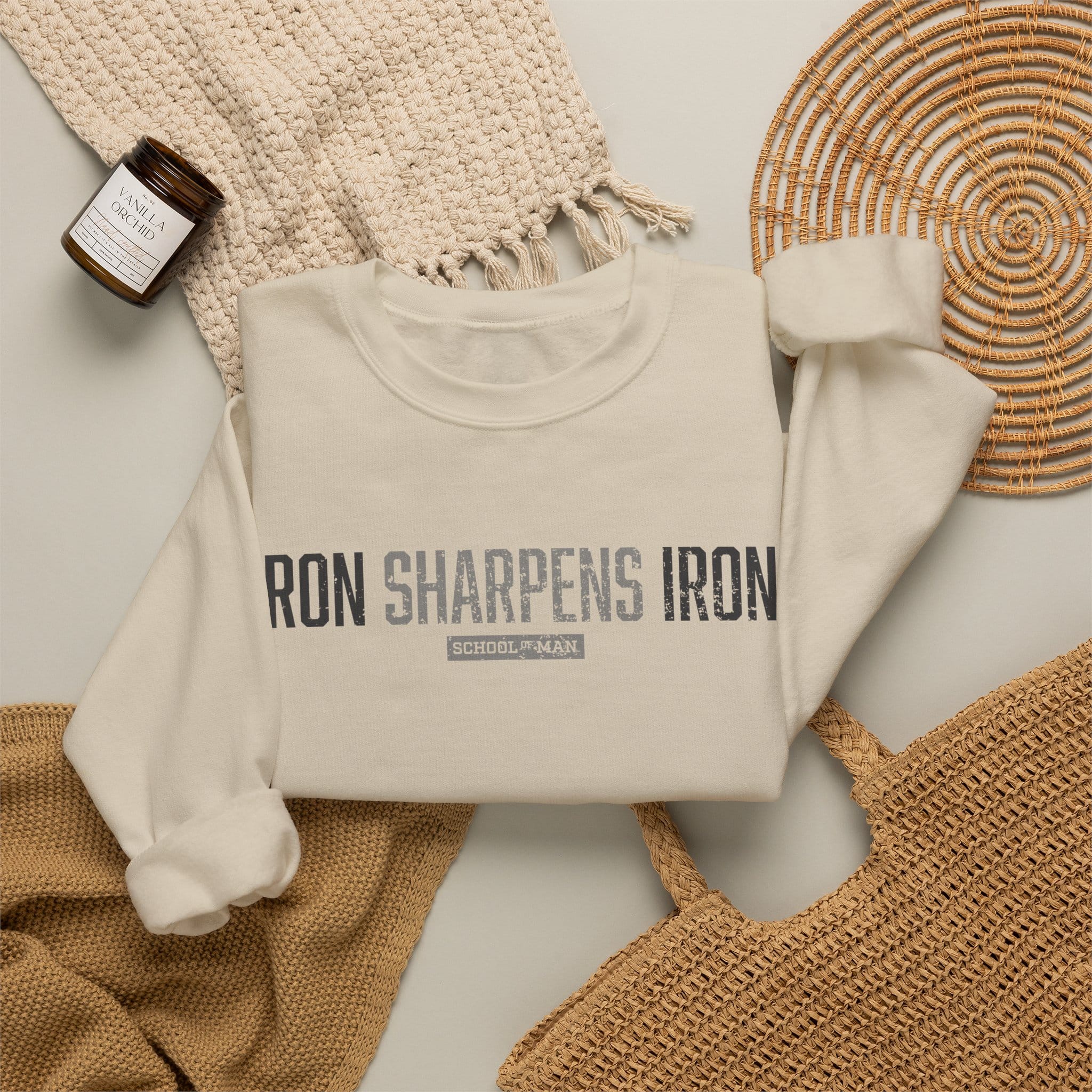 Crewneck Sweatshirt — "Iron Sharpens Iron" Motivational Pullover - Image 12