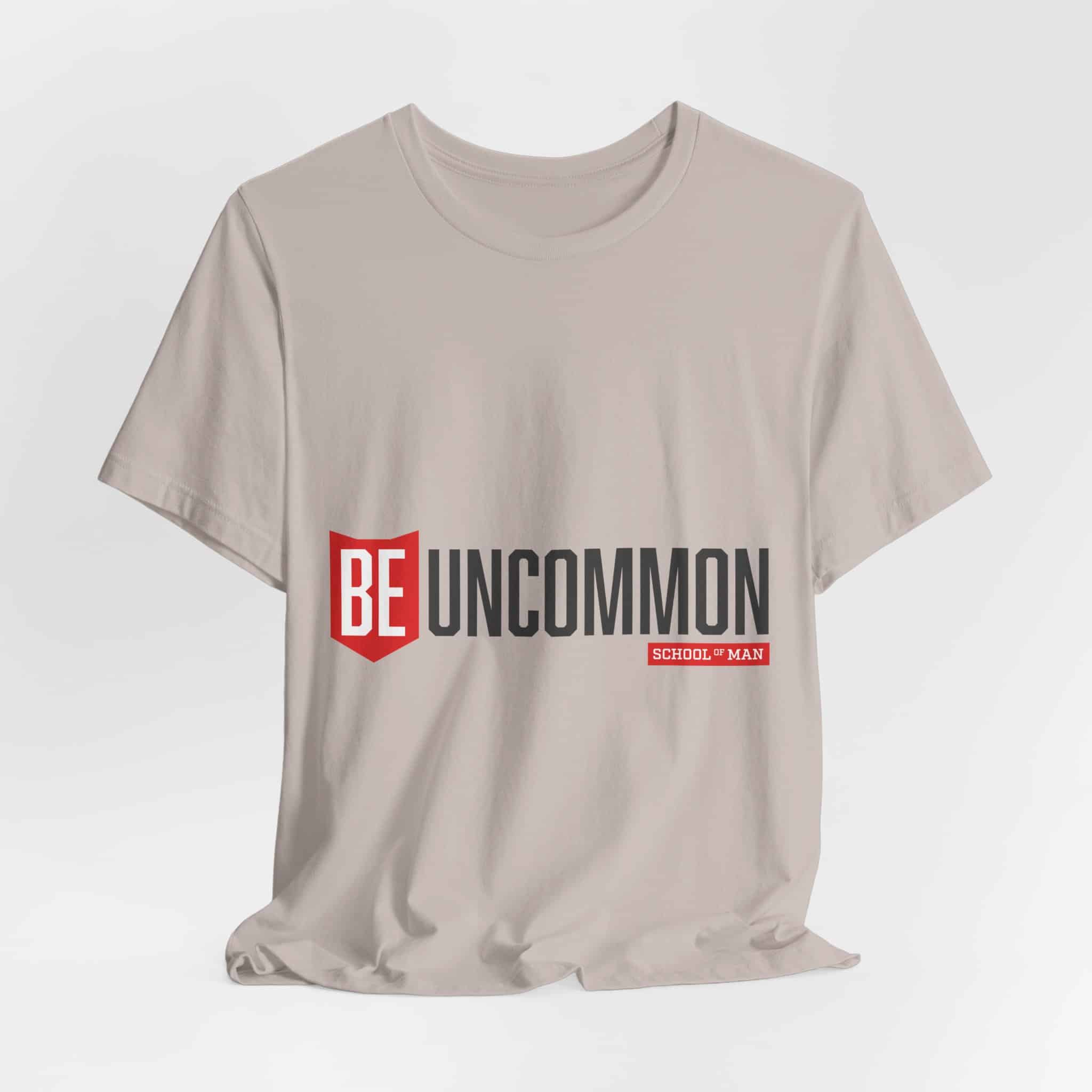 Be Uncommon graphic Tee | Motivational typography shirt, Red shield logo - Image 42