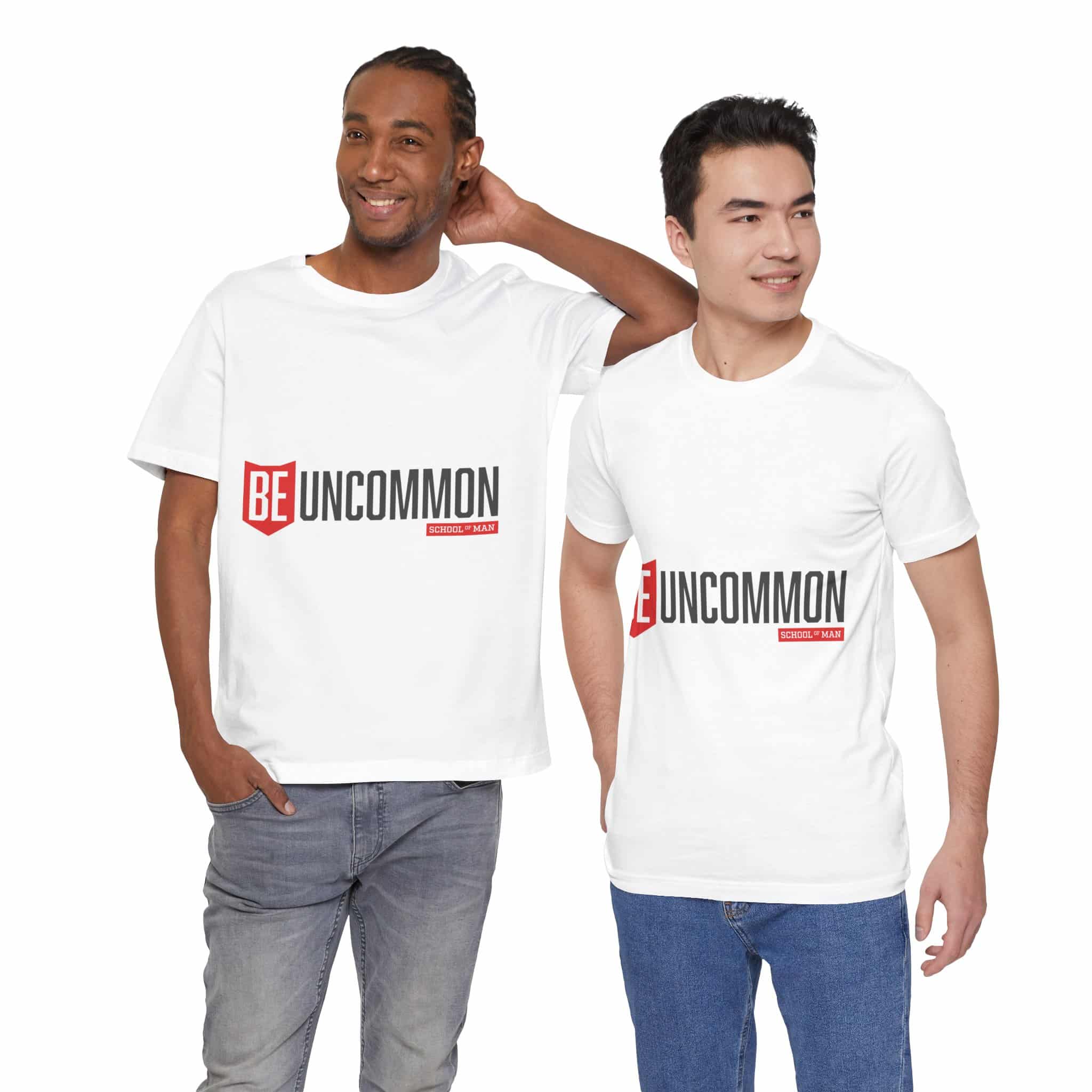 Be Uncommon graphic Tee | Motivational typography shirt, Red shield logo - Image 4