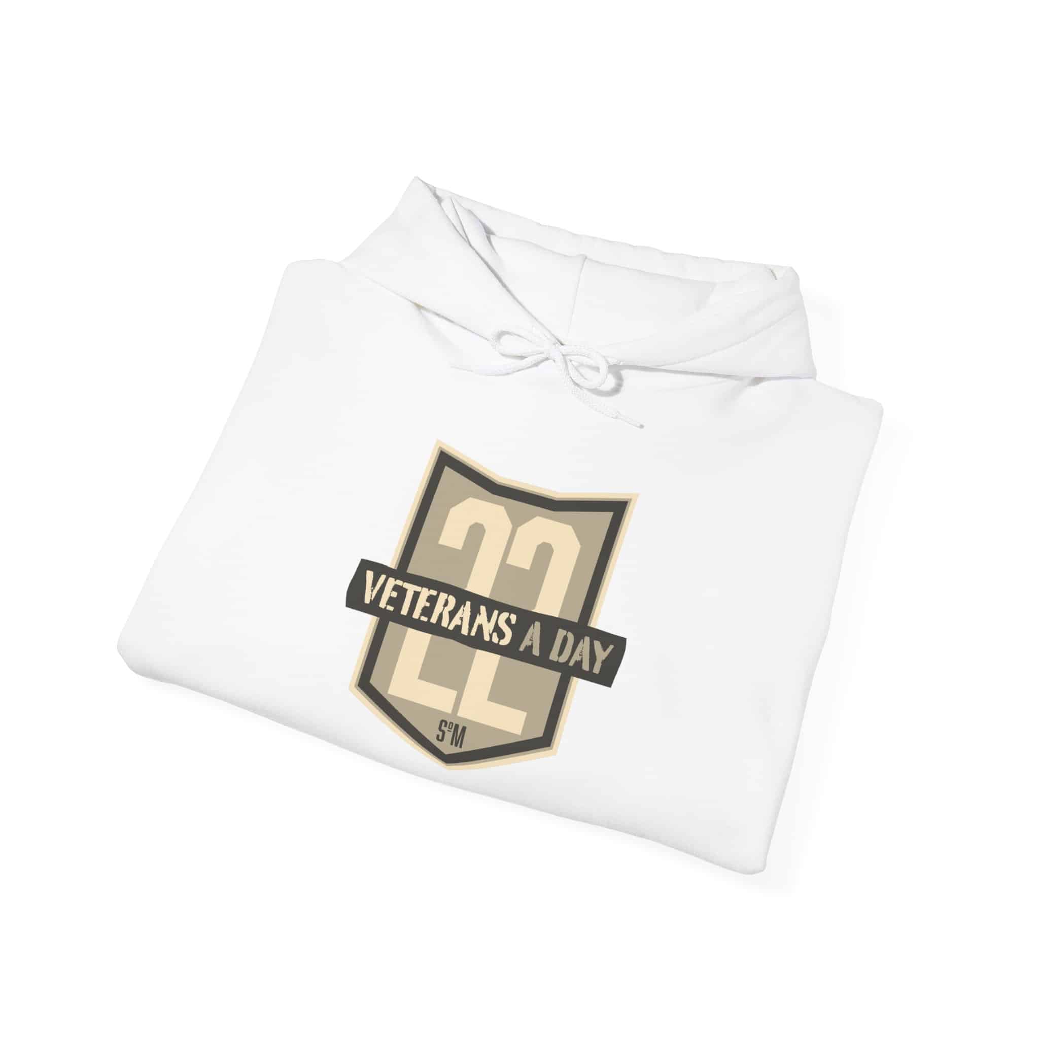 Veterans A Day Shield Hoodie — '22' Military Tribute Pullover with Inspirational Back Quote - Image 4