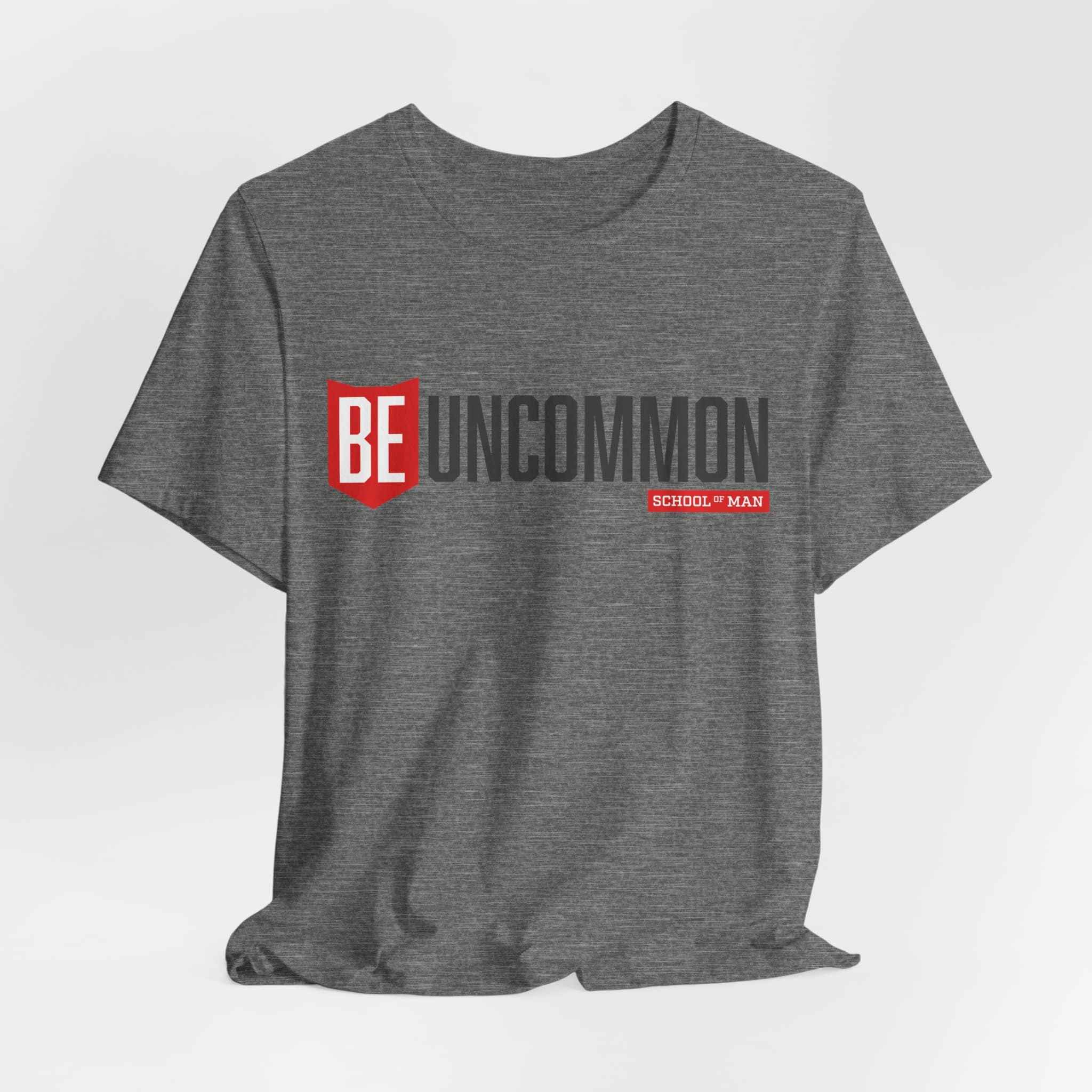 Be Uncommon graphic Tee | Motivational typography shirt, Red shield logo - Image 18