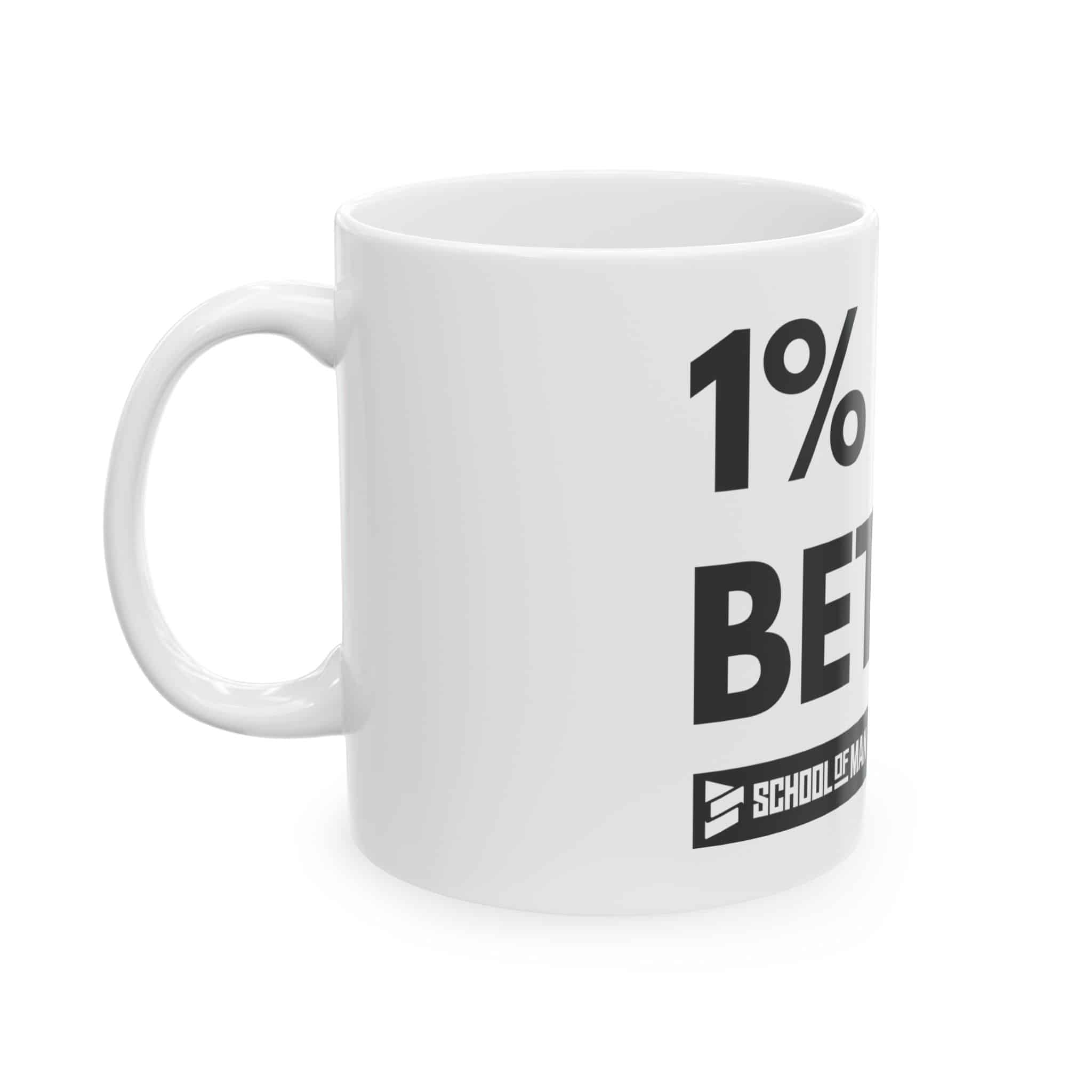 11oz Ceramic Mug – "1% Better" Motivational Coffee Cup for Men, Fitness & Growth - Image 3