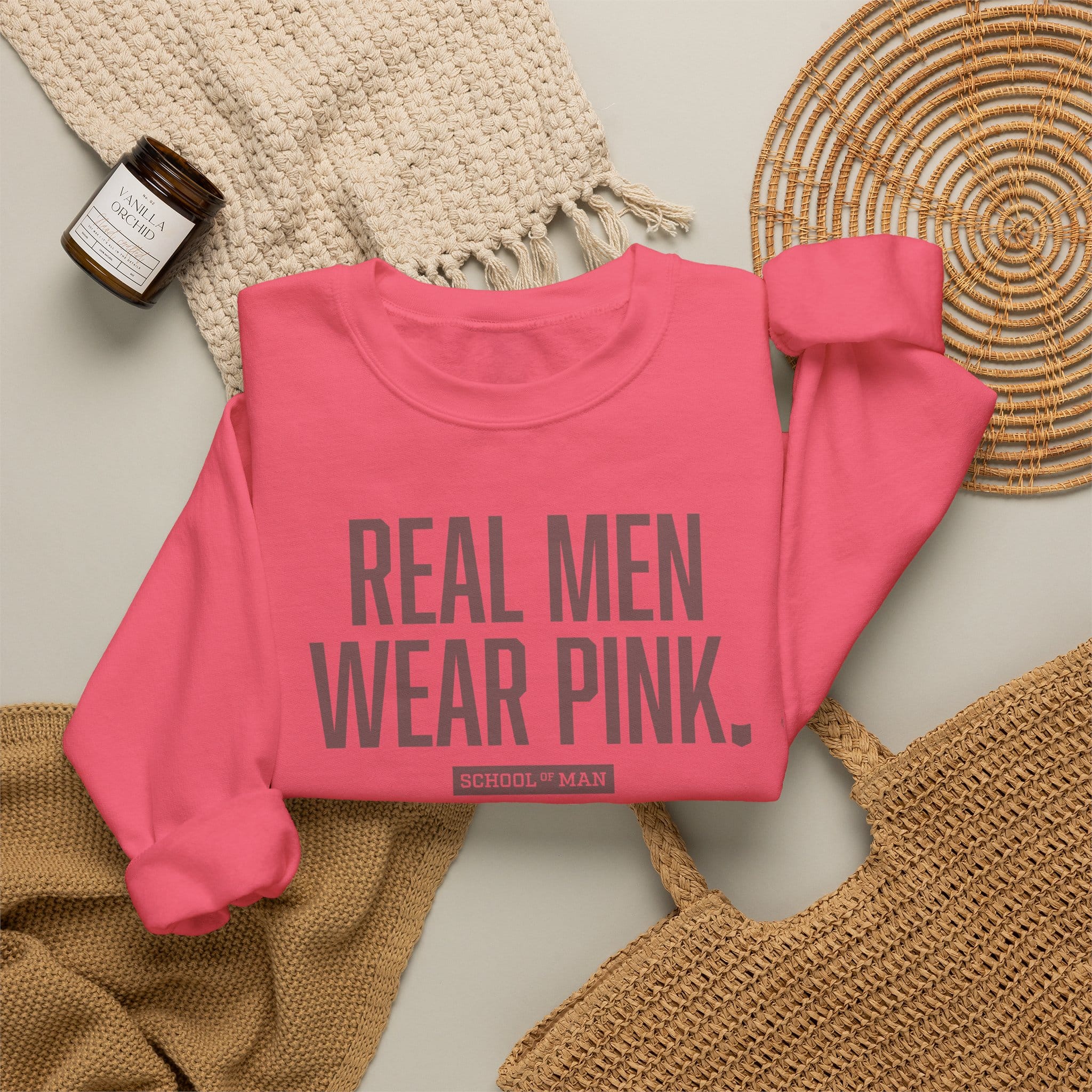 Real Men Wear Pink Sweatshirt – Men’s Statement Crewneck - Image 12