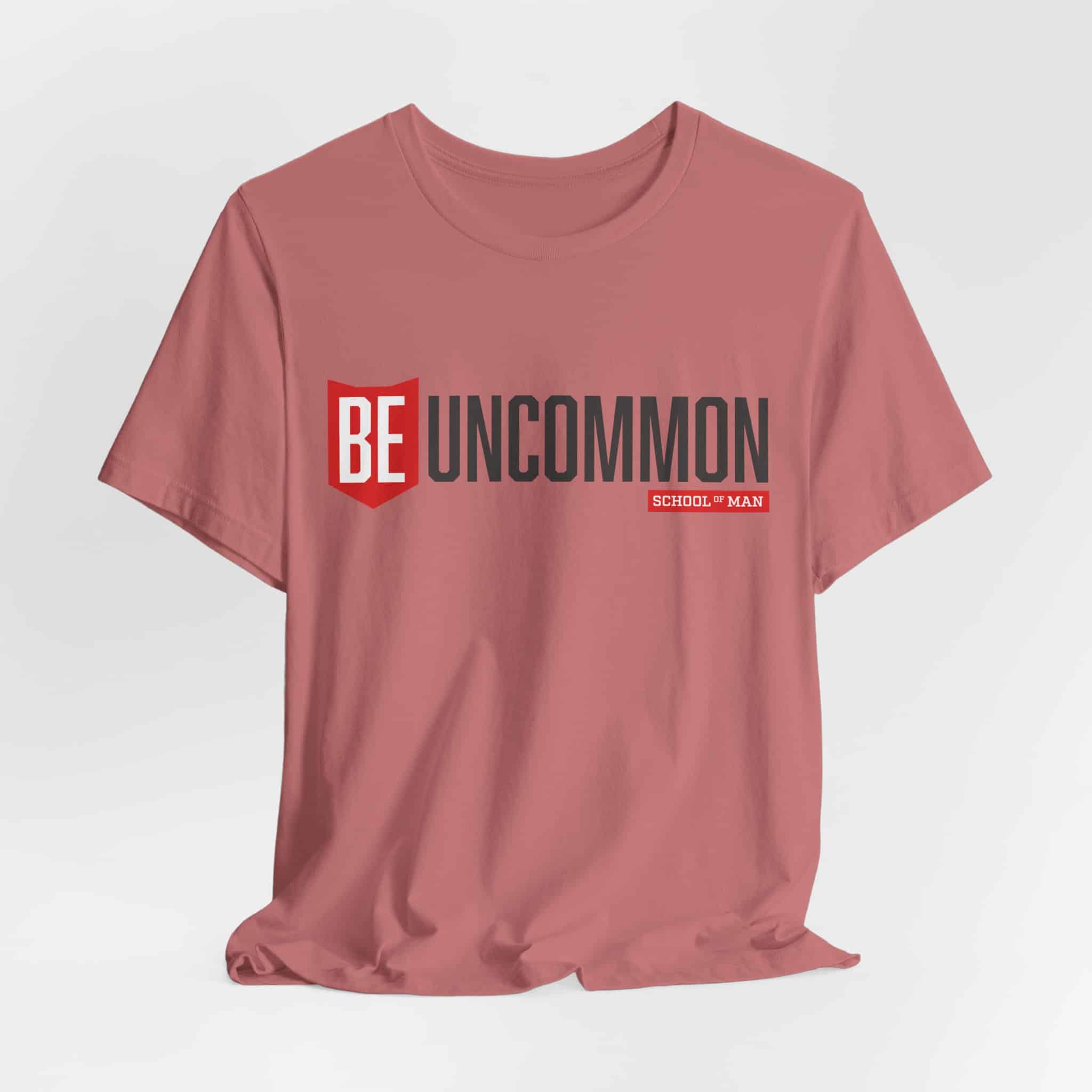 Be Uncommon graphic Tee | Motivational typography shirt, Red shield logo - Image 10