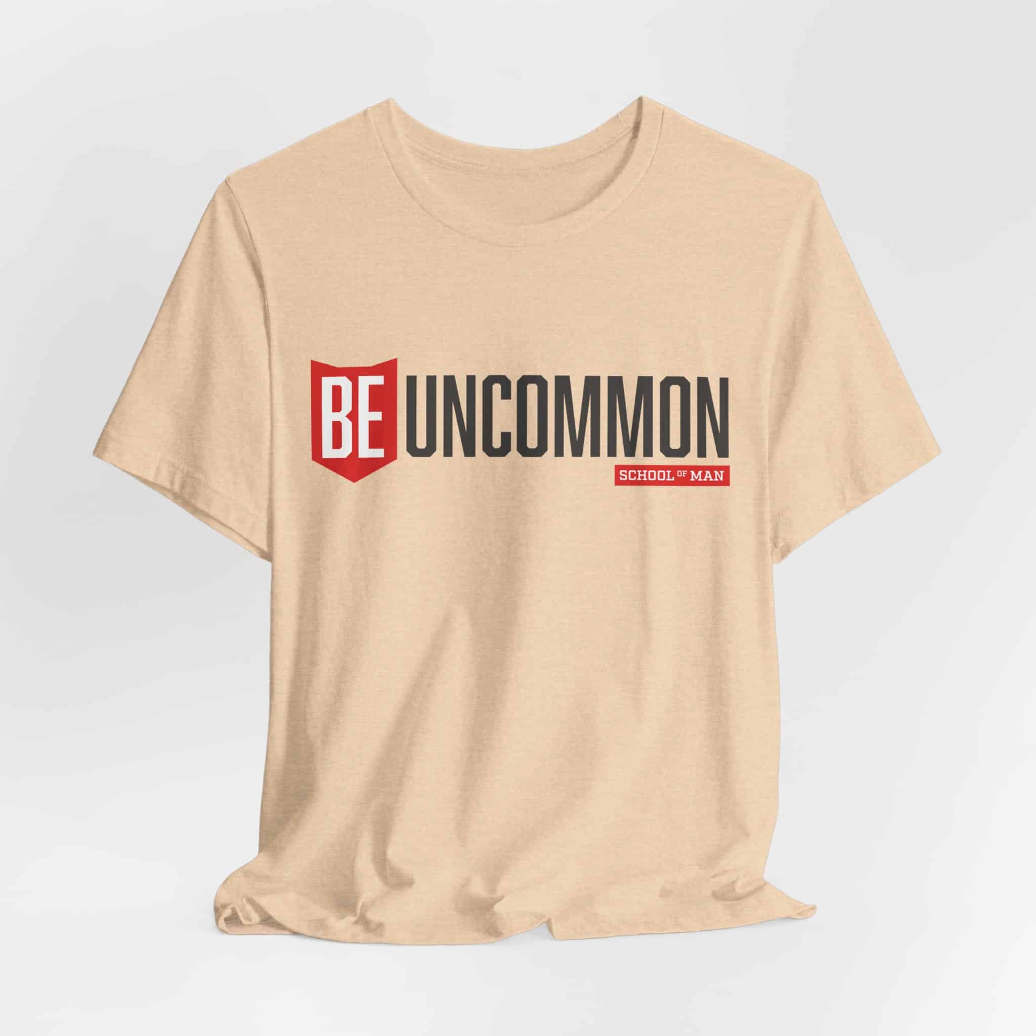 Be Uncommon graphic Tee | Motivational typography shirt, Red shield logo - Image 34