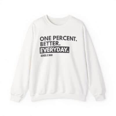 Motivational Crewneck Sweatshirt — "One Percent. Better. Everyday."