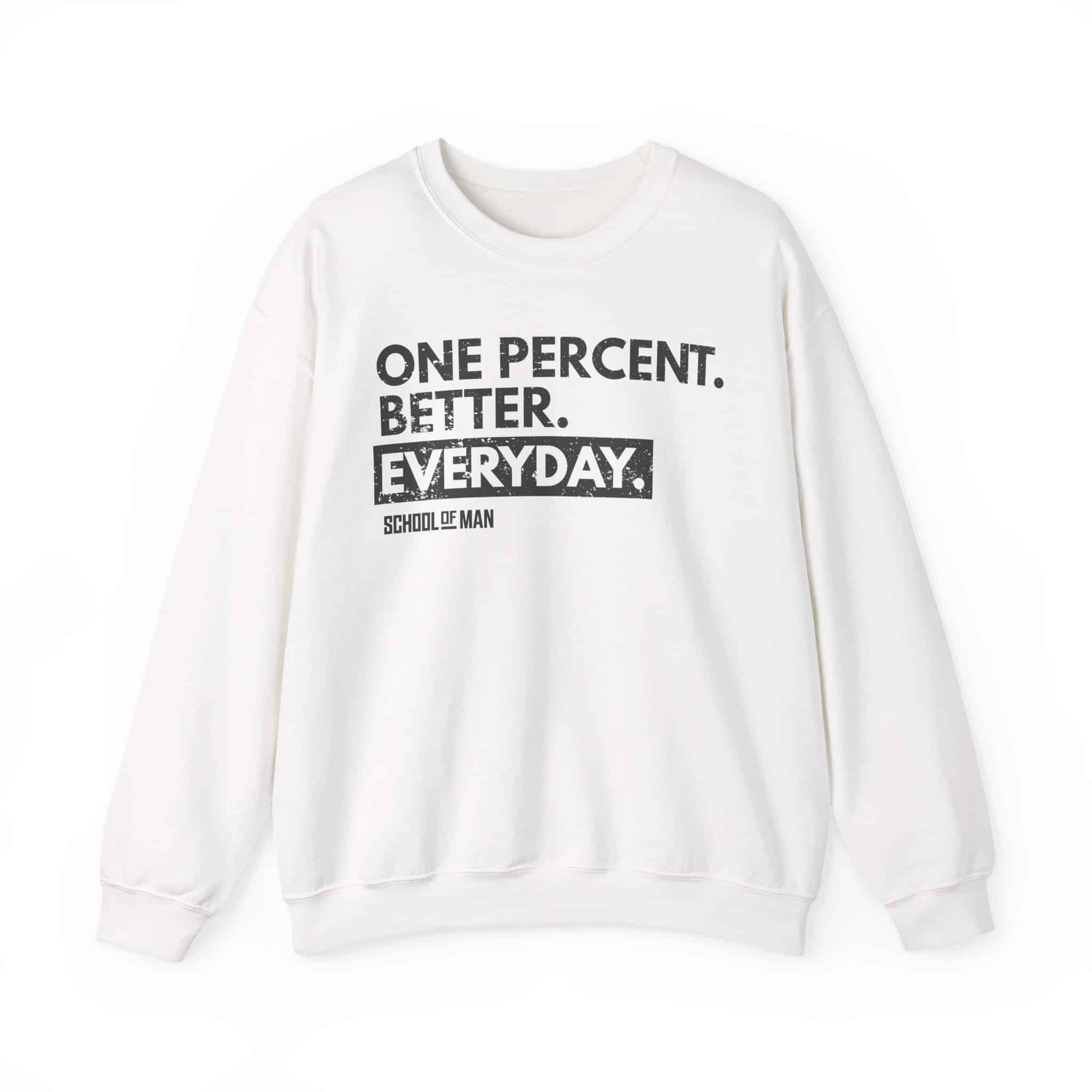 Motivational Crewneck Sweatshirt — "One Percent. Better. Everyday."