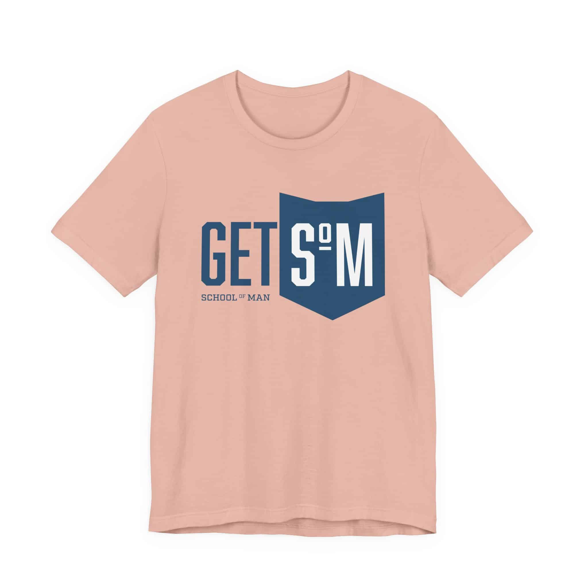 Get Some Shield logo T-Shirt | Retro Typographic School Man Tee - Image 5