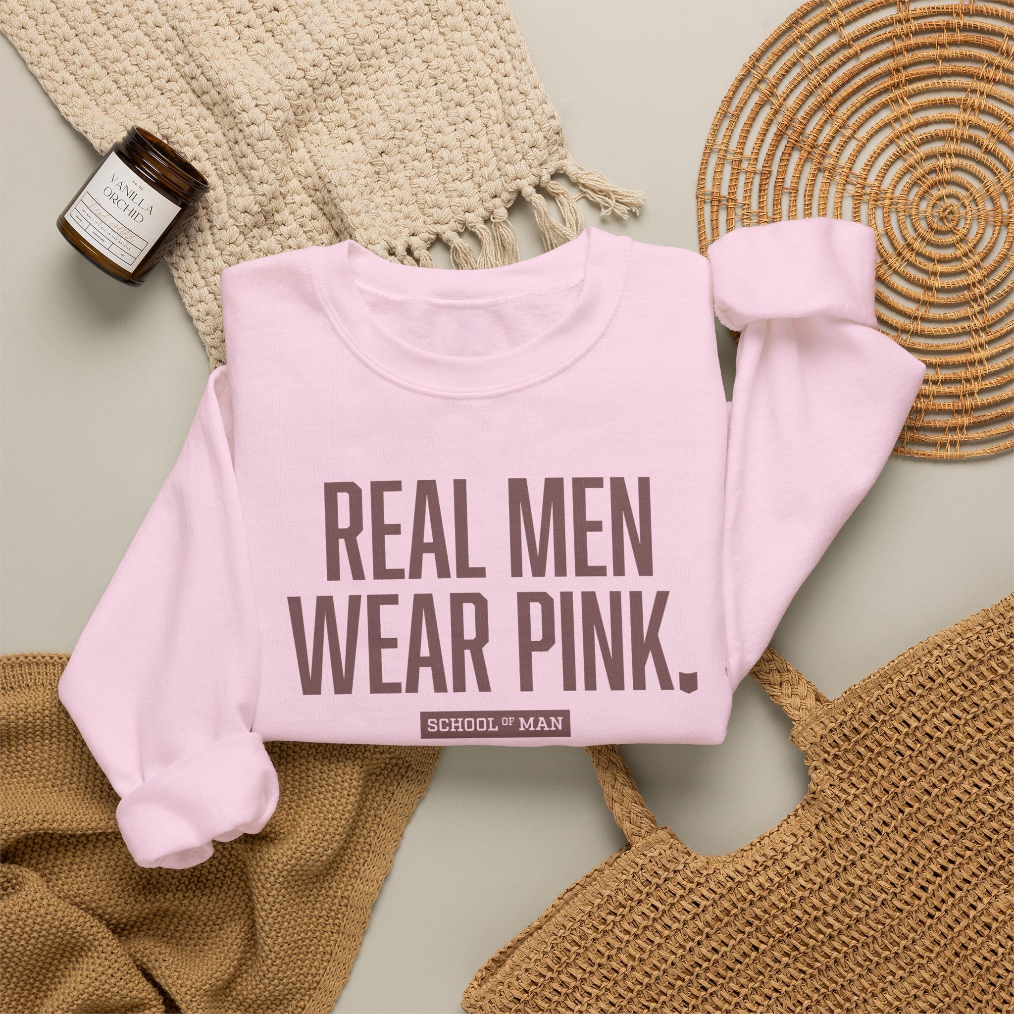 Real Men Wear Pink Sweatshirt – Men’s Statement Crewneck - Image 8