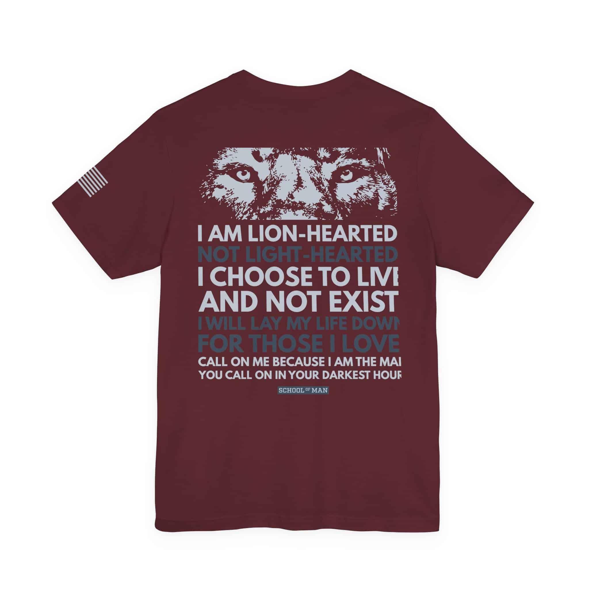 Lion-Hearted Typography Tee | I Am Lion-Hearted Inspirational T-Shirt - Image 46
