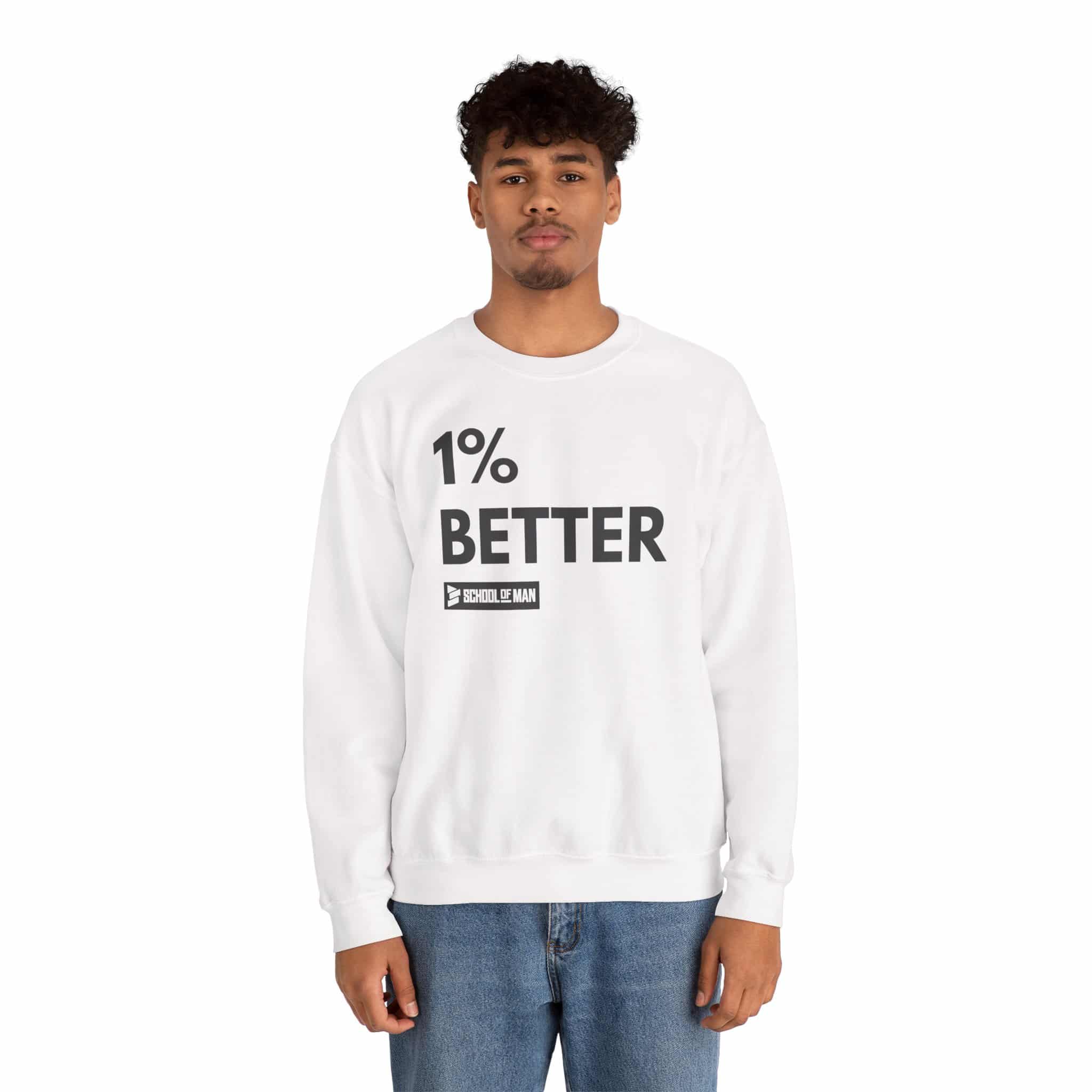 1% Better Crewneck Sweatshirt – Motivational Fitness Pullover - Image 6