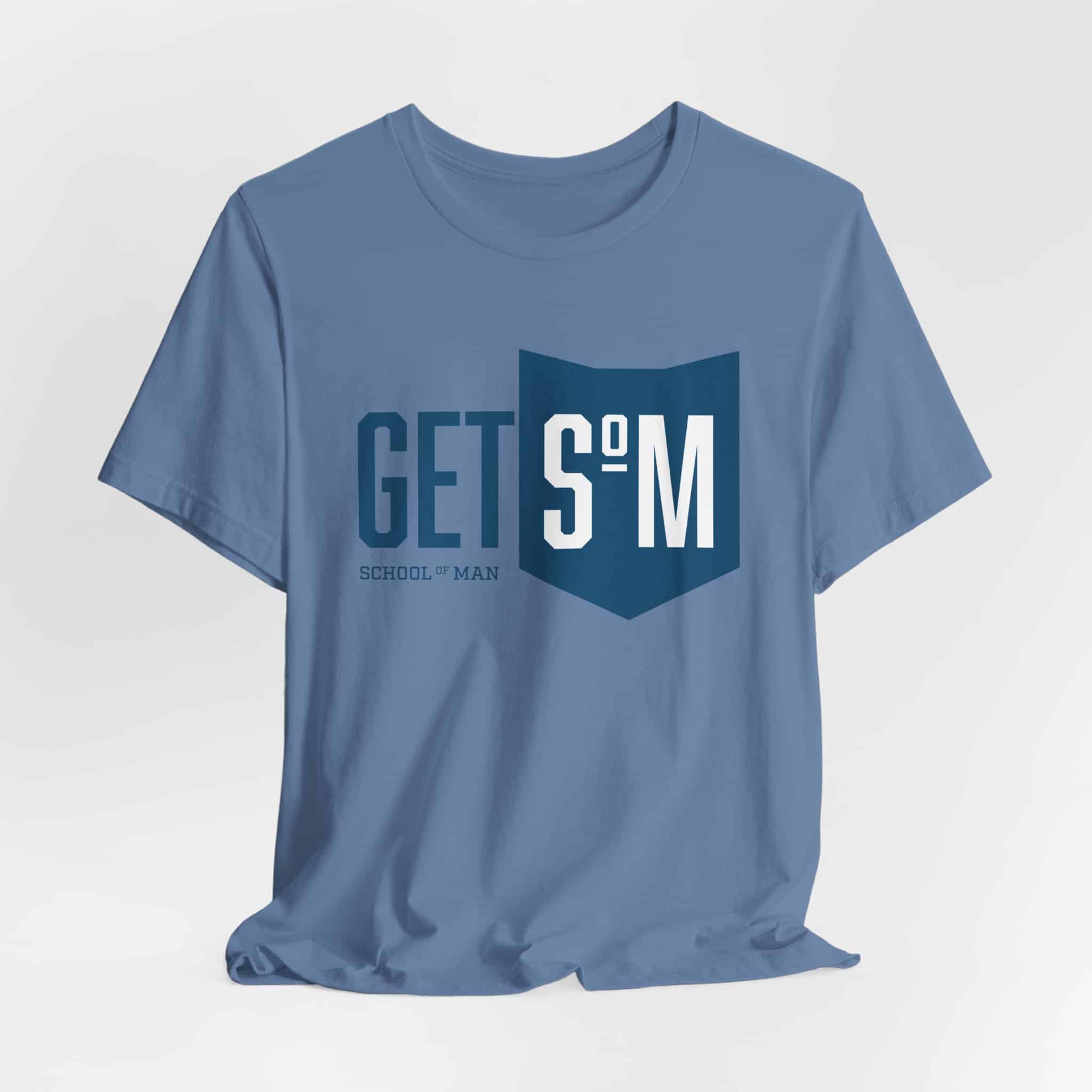 Get Some Shield logo T-Shirt | Retro Typographic School Man Tee - Image 48