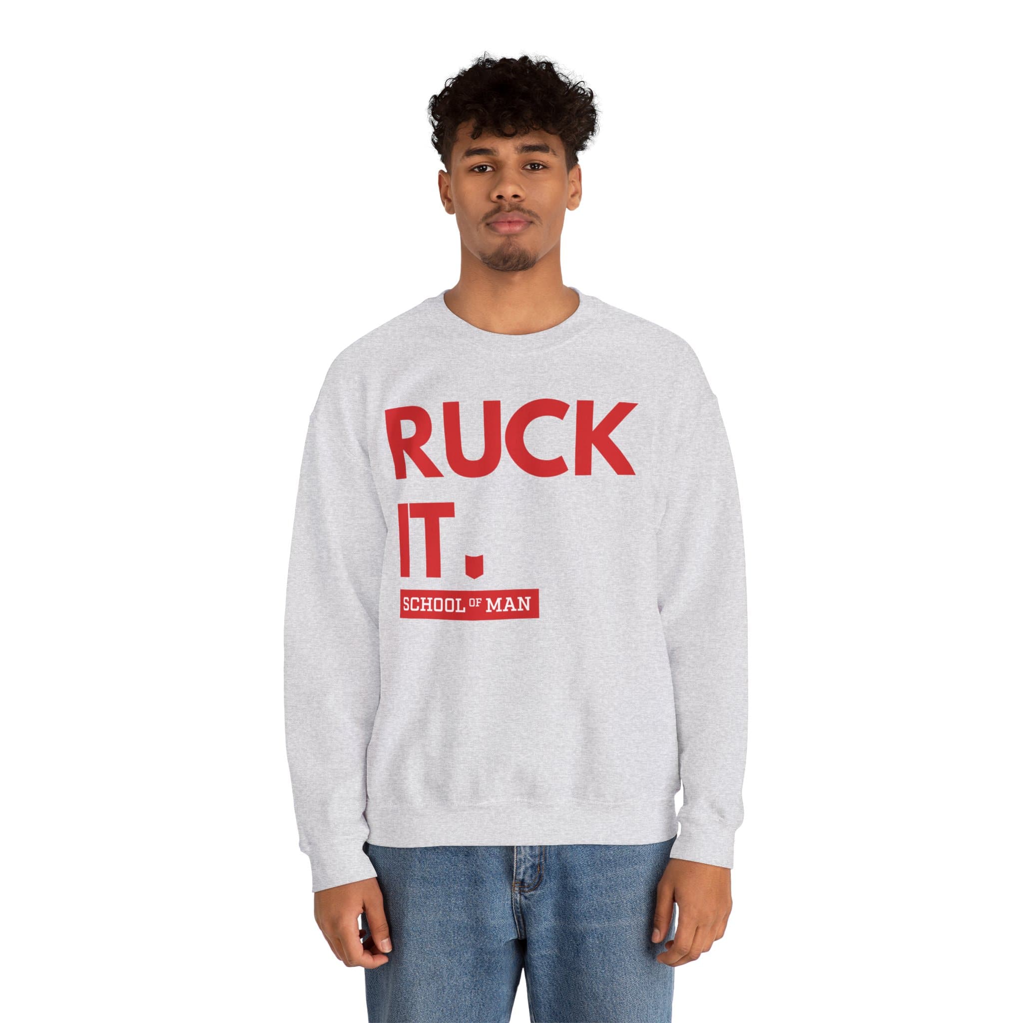 Ruck It Crewneck Sweatshirt — "Ruck It" Bold Red Graphic - Image 17